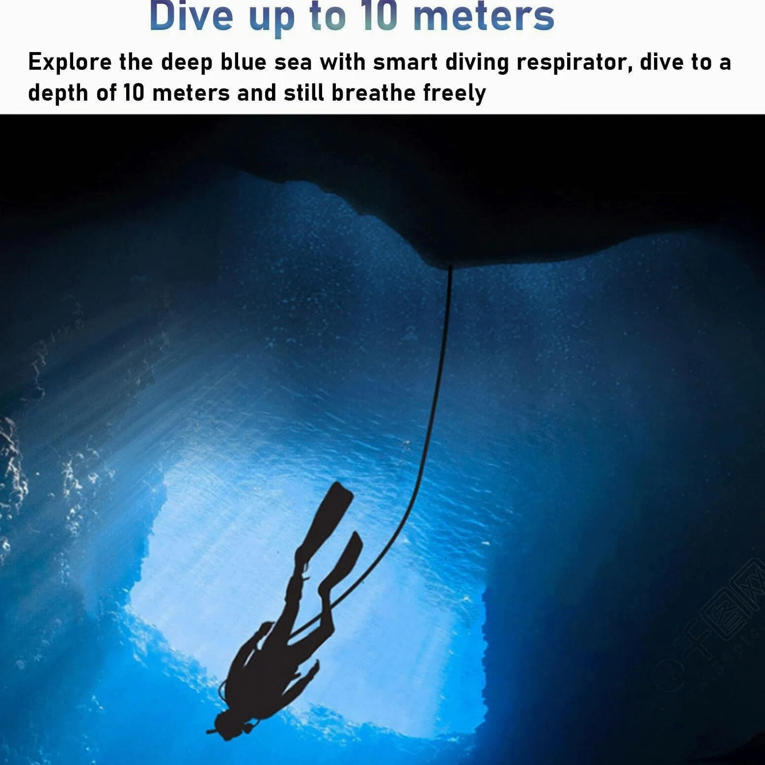 WYWY Sistema de buceo recargable de 3/5.5 horas con manguera de 10 m y regulador de respiración de buceo, máquina de buceo desmontable, para buceo recreativo y pesca (amarillo, D3000)
