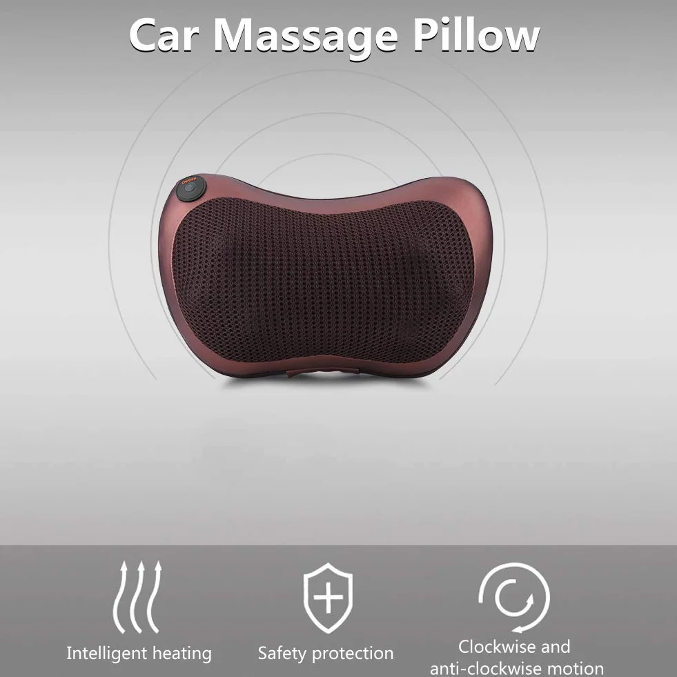 Estink Cojín de Masaje Shiatsu para Espalda, Hombros y Cintura, con Protección Contra Sobrecalentamiento, Apagado Automático, Café