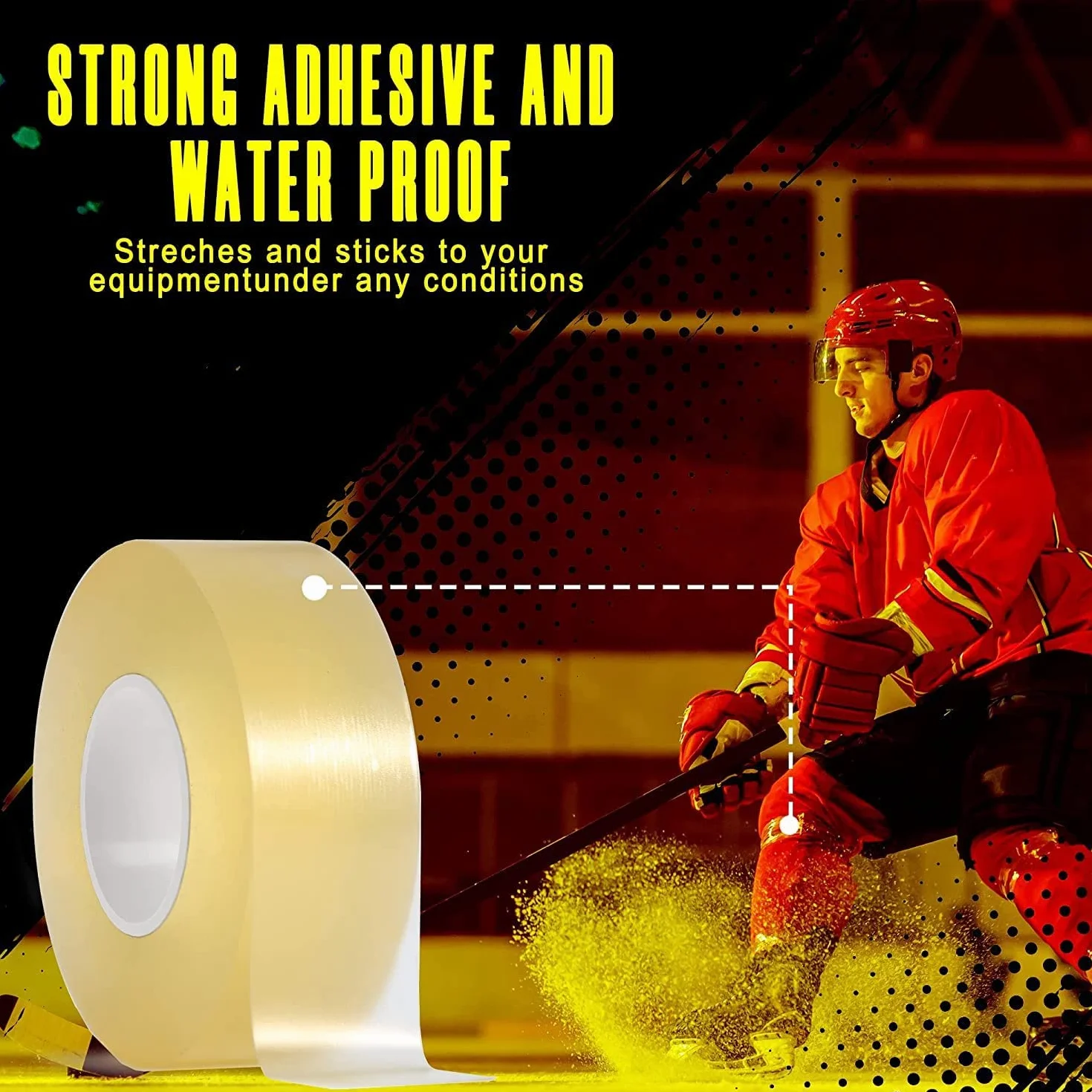 Paquete de 6 Cintas Transparentes para Hockey Cinta Multiusos Rollo de Espinilleras Rollo de Cinta para Equipo Deportivo 2,4 Cm X 28M Regalos Deportivos para Hockey