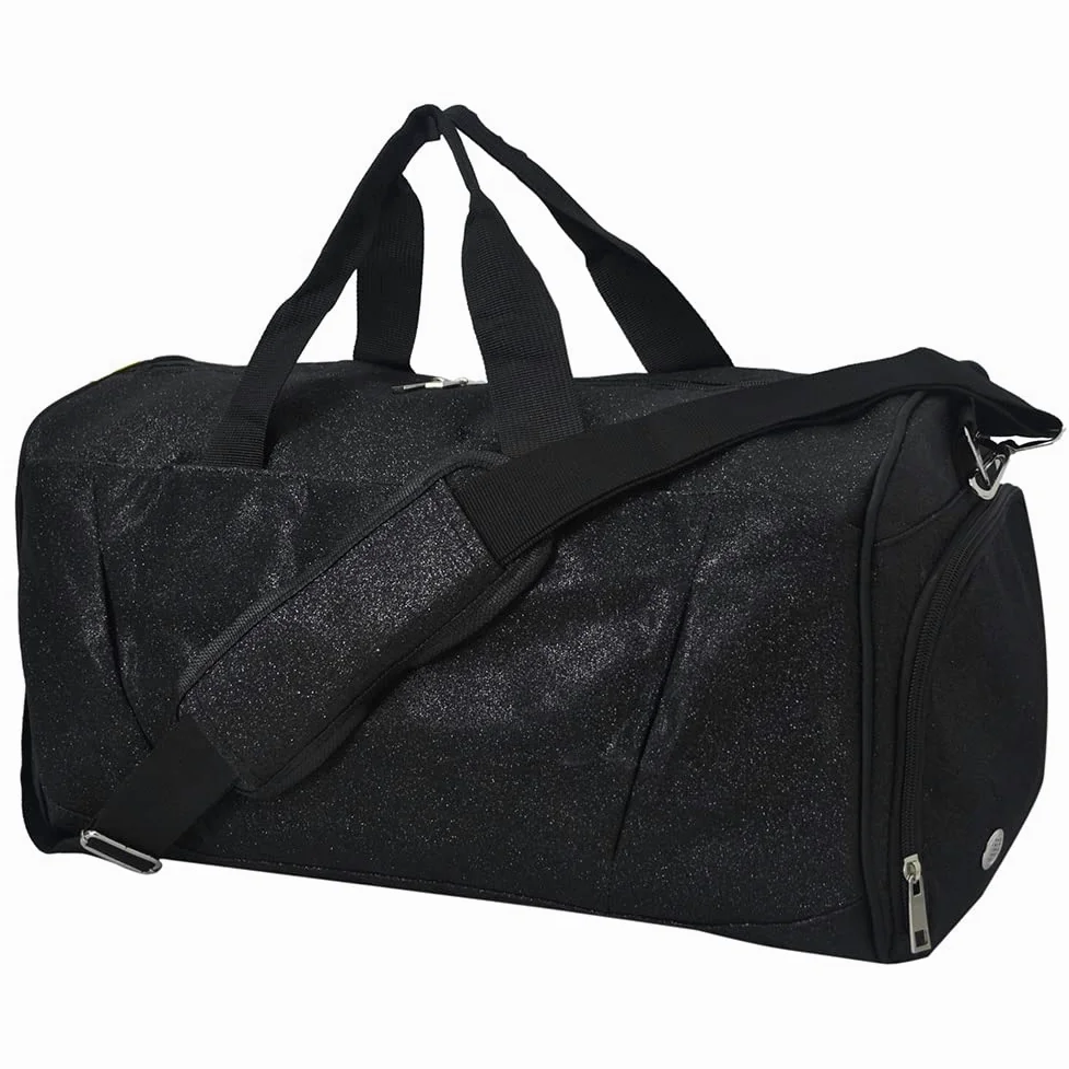 NGIL Glitter Cheers - Bolsa Deportiva para Gimnasio con Compartimento para Zapatos y pequeñas Bolsas de Viaje para Mujer, Bolsa de Gimnasio, Bolsas de Noche para Mujer, Bolsa de animación, Negro