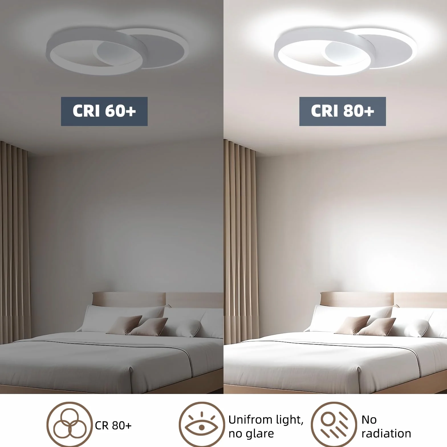 Plafon LED Techo 24W Moderna Redondo 2400LM Blanco Frío 6000K