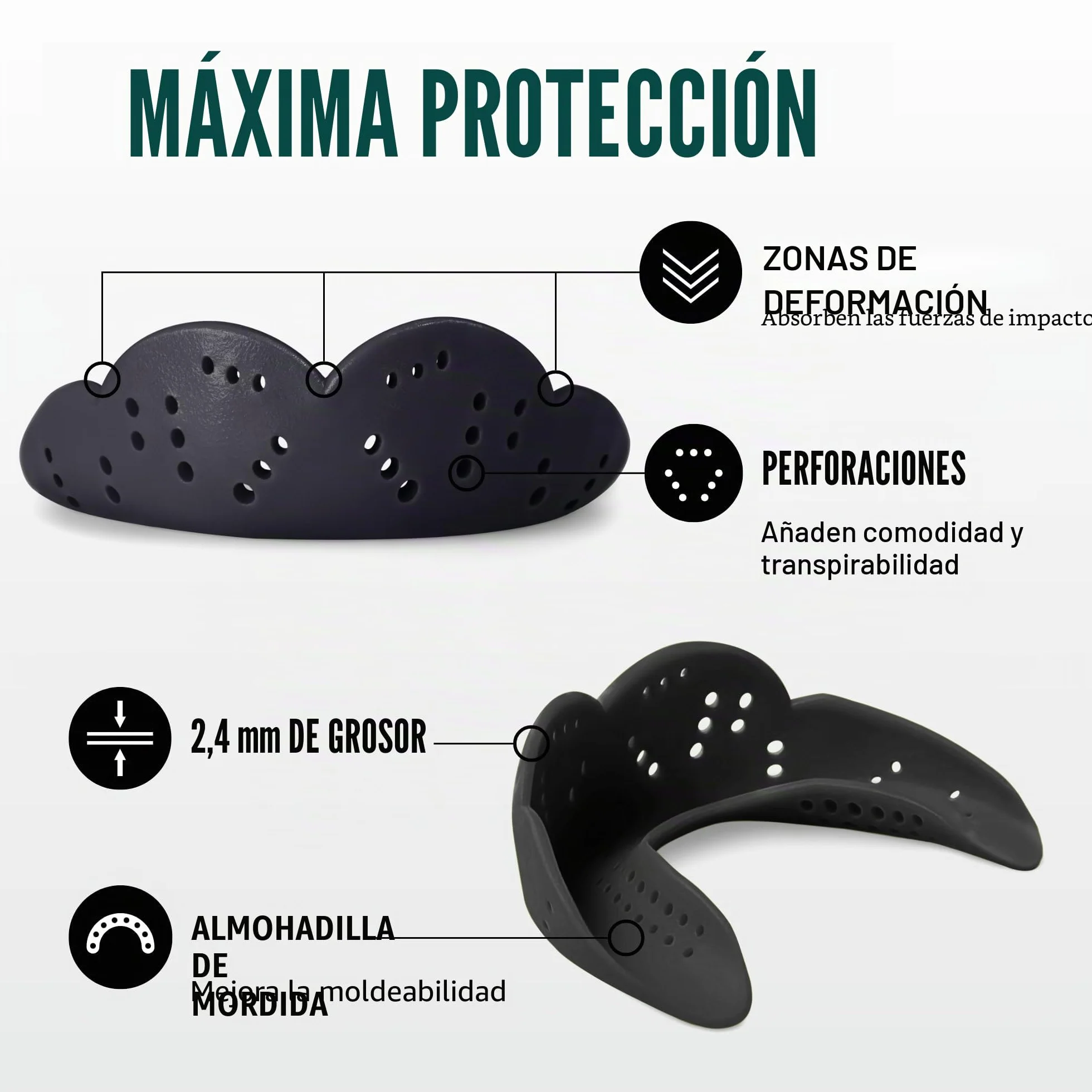 SISU Protectores bucales Deportivos MAX de 2,4 mm de Ajuste Personalizado para jóvenes y Adultos, NextGen