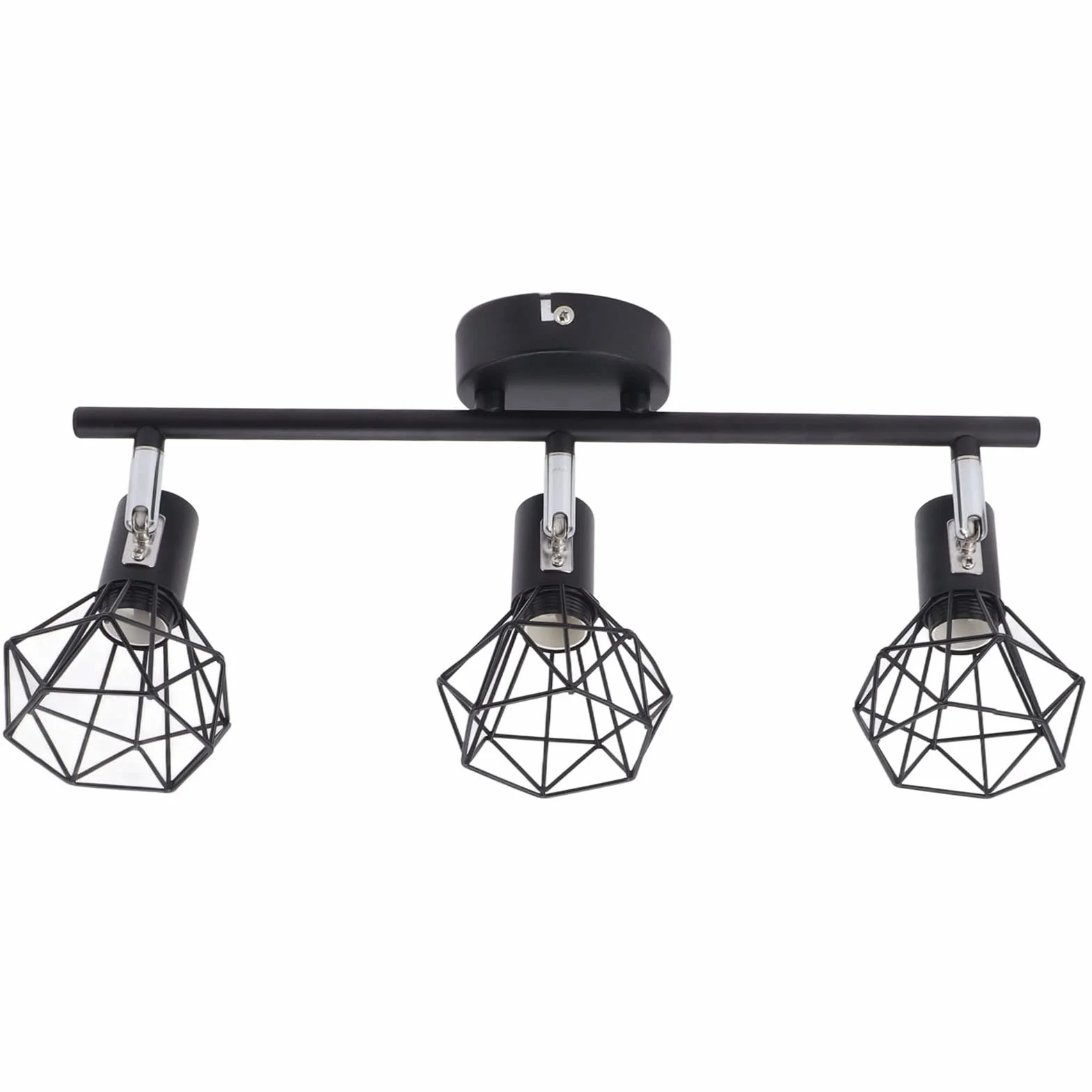 Annadue Kit de Iluminación de Riel de 3 Luces LED Giratorio, Foco de Techo Negro Mate Regulable para Cocina Sala de Estar