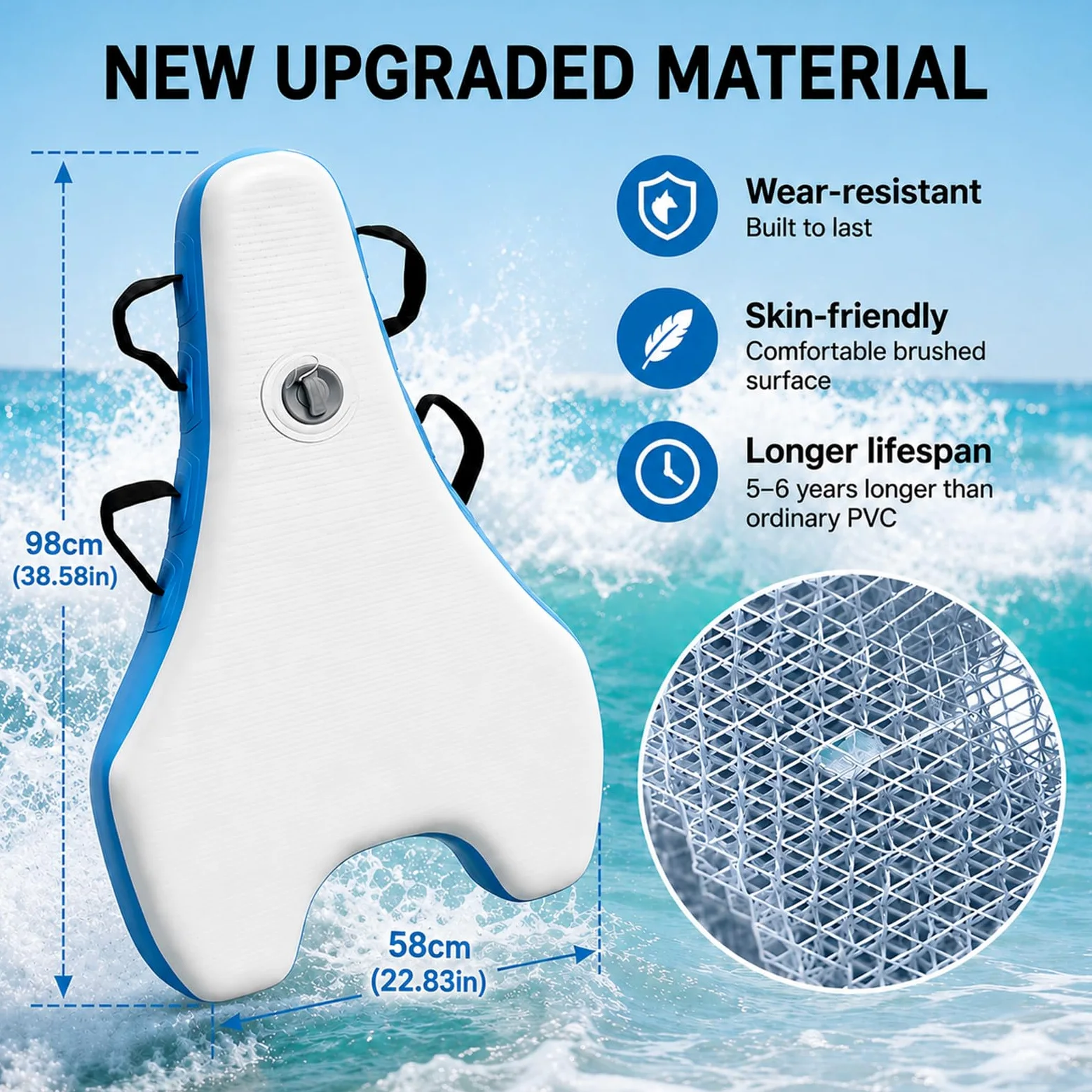 Tabla de Surf Eléctrica Y Scooter Subacuático 2 En 1, Tabla de Bodyboard Inflable para Adultos, Motor Sup 500w/700w, 3-7 Km/H, 40-130 Min, Modo Dual para Principiantes Y Profesionales 500W10A