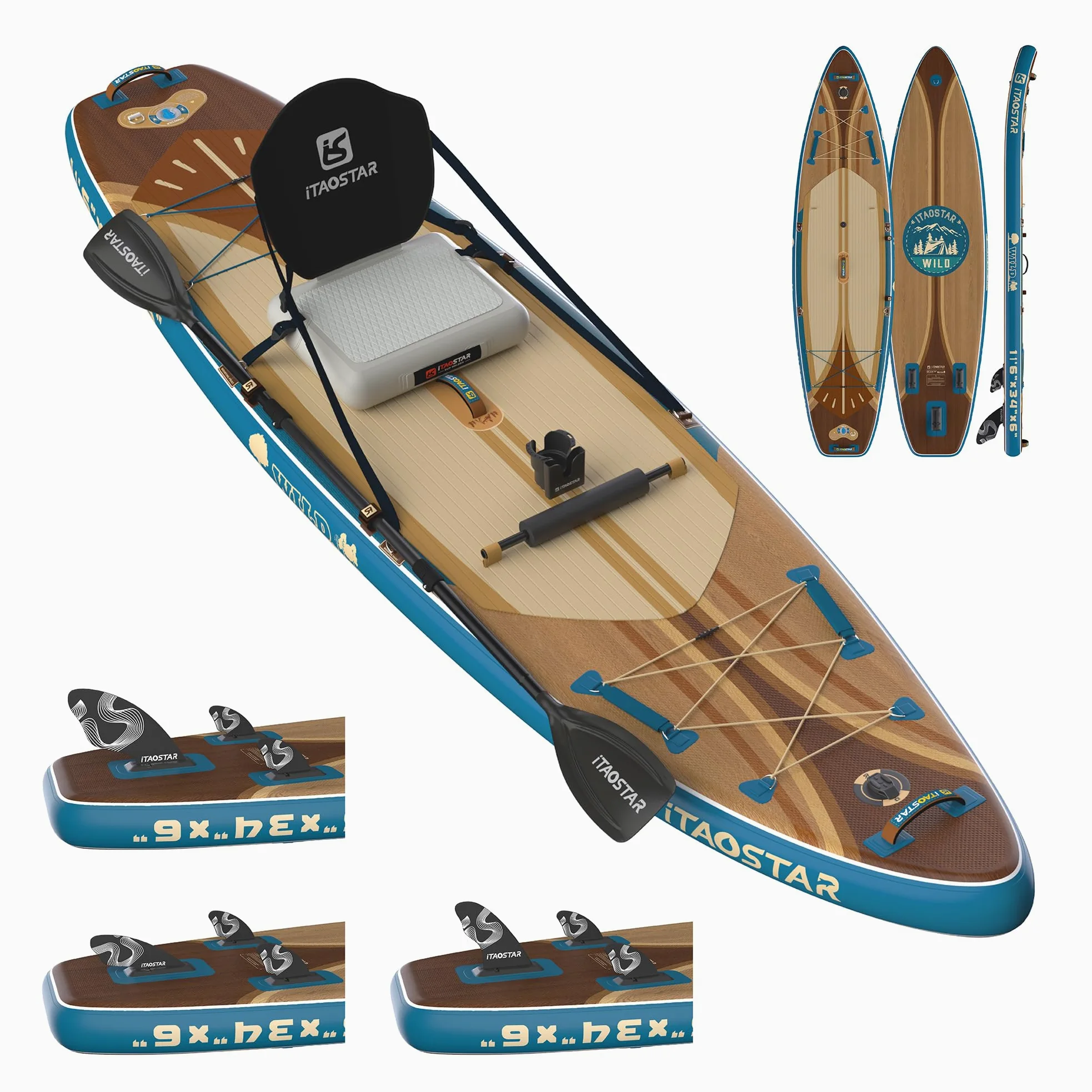 iTAOSTAR Wild Tabla de Remo Extra Ancha de para un Mejor Equilibrio, Tabla de Surf de pie Inflable con Accesorios de Sup Premium, Tablas de Remo inflables para Adultos/jóvenes de Todos