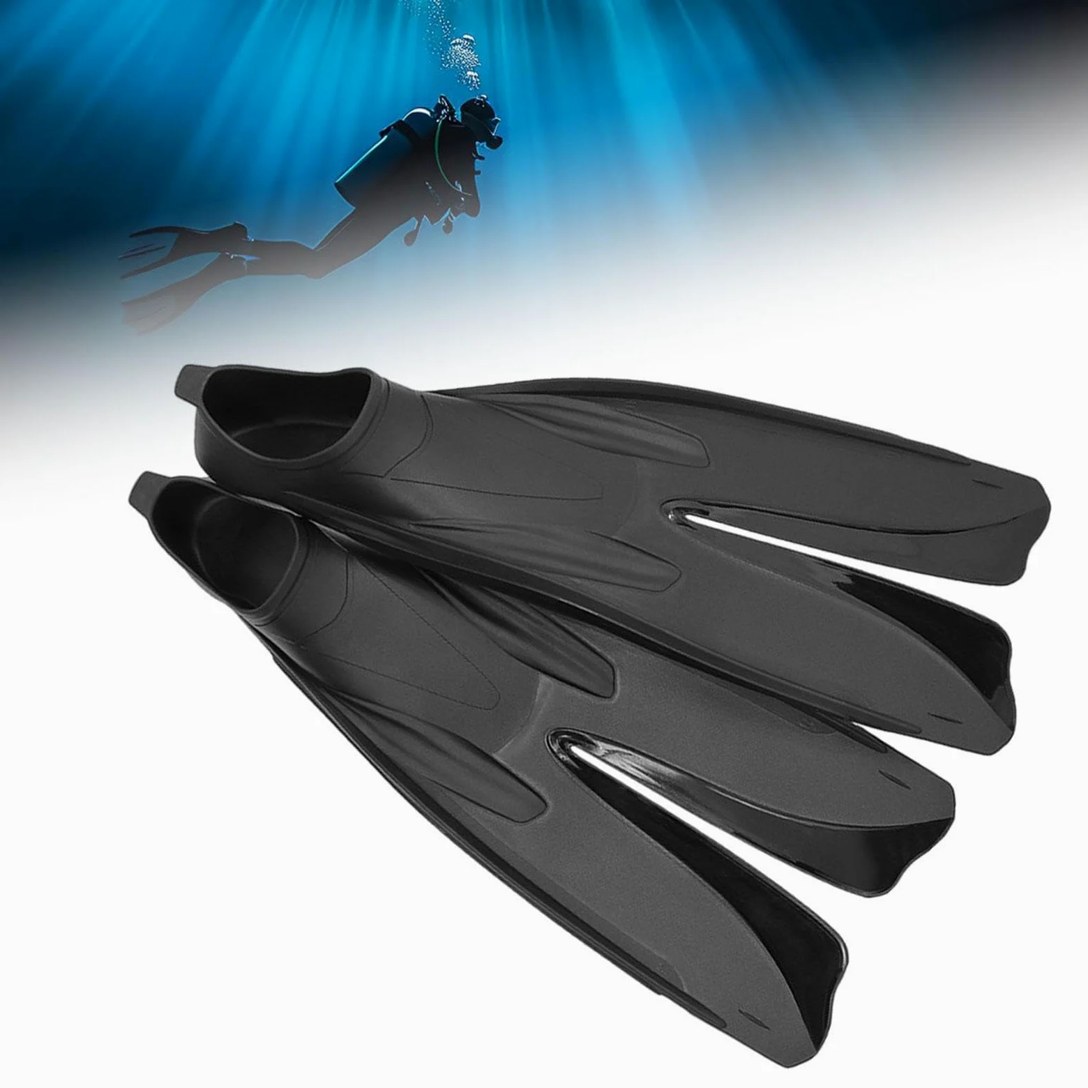 Aletas de Buceo Par Equipo de Natación Aletas Snorkel Flippers Diseño de Recuperación Rápida Comodidad Al Talón Adecuadas para Adultos Y Entre
