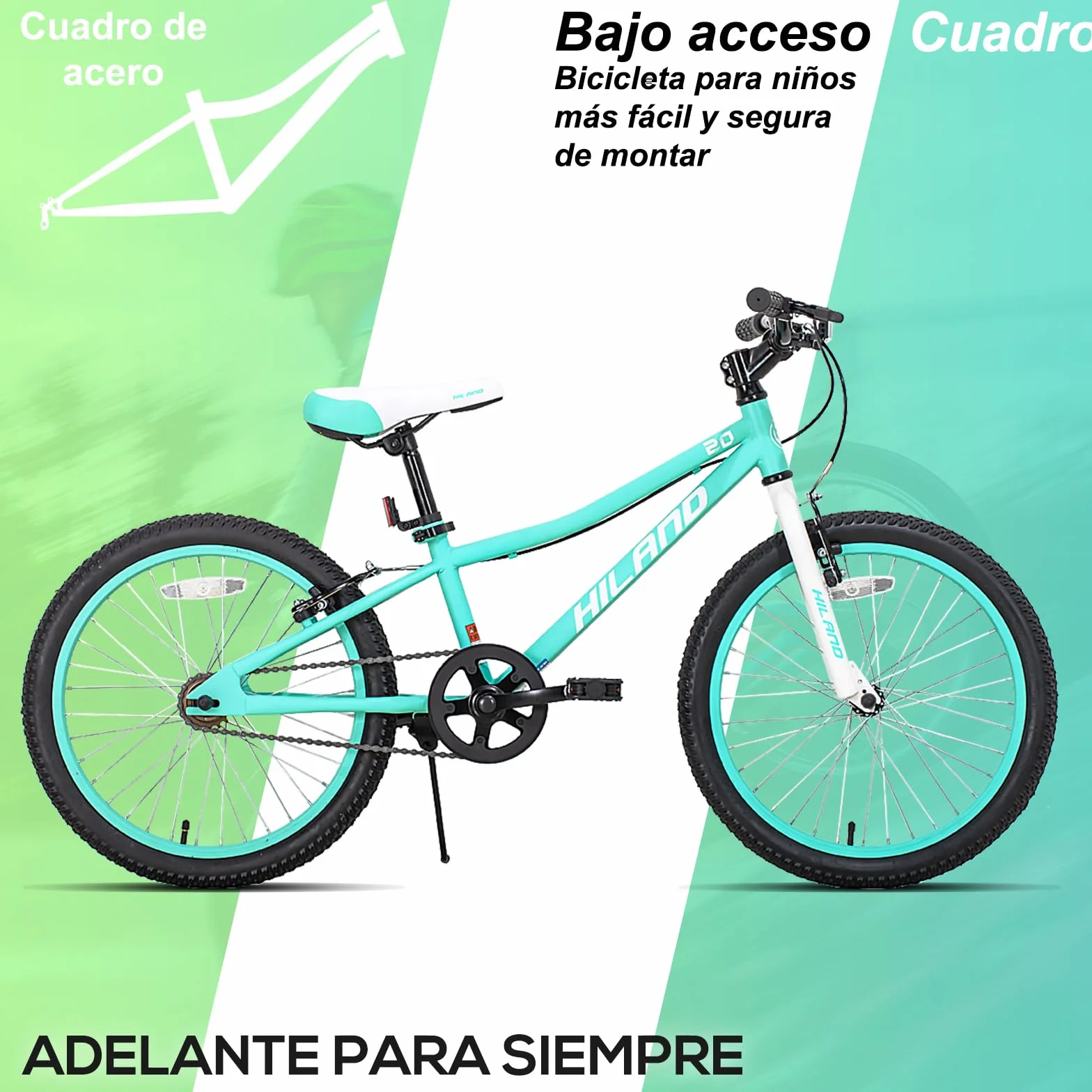Hiland Climber Bicicletas Infantiles 20 Pulgadas Shimano 1 Velocidad Horquilla Suspensión Freno V Rosa