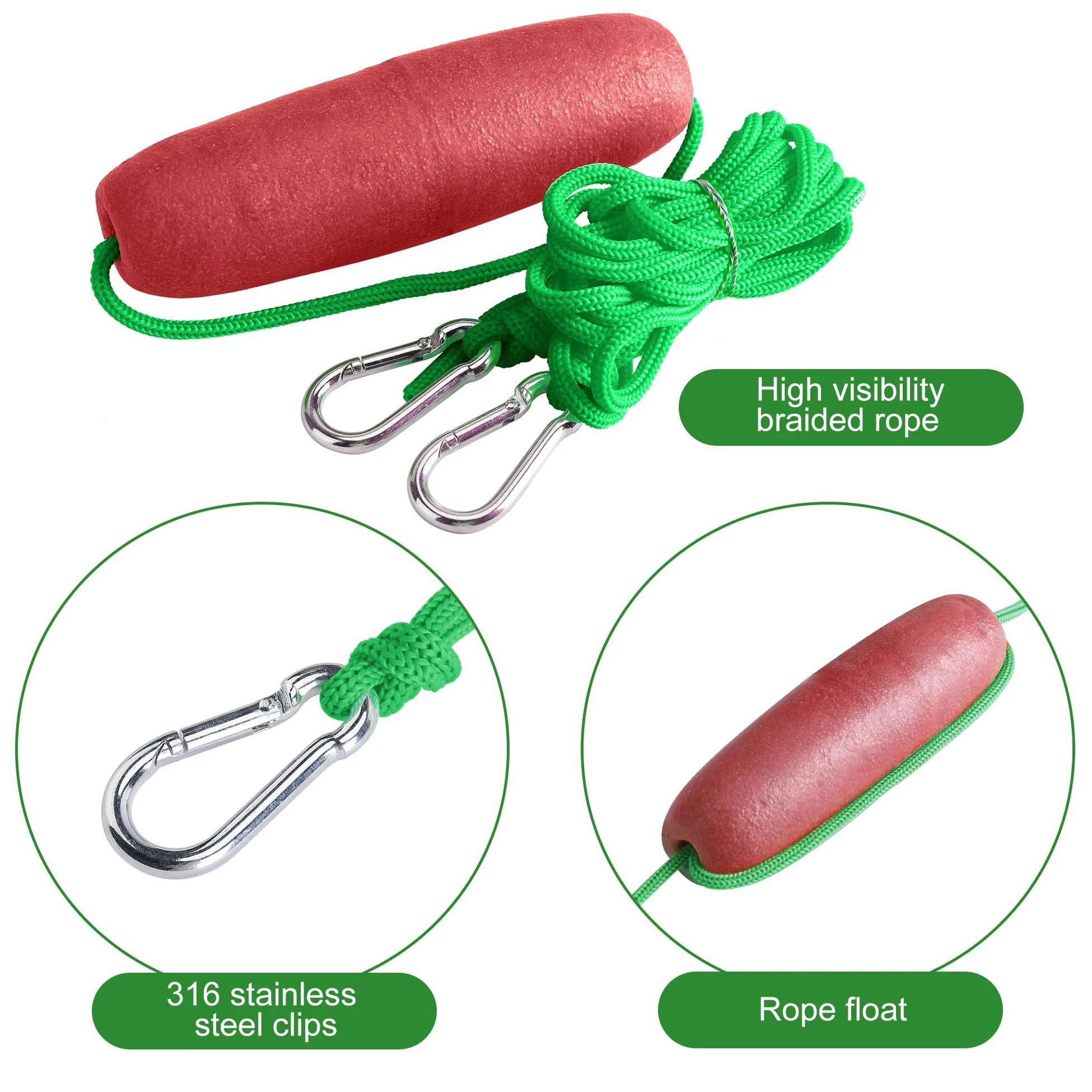RunNico Anclaje de arena 500D para barcos pequeños, kit de anclaje PWC 2 en 1 con boya ajustable, bolsa seca impermeable para motos acuáticas, kayak, barco, embarcaciones y canoas