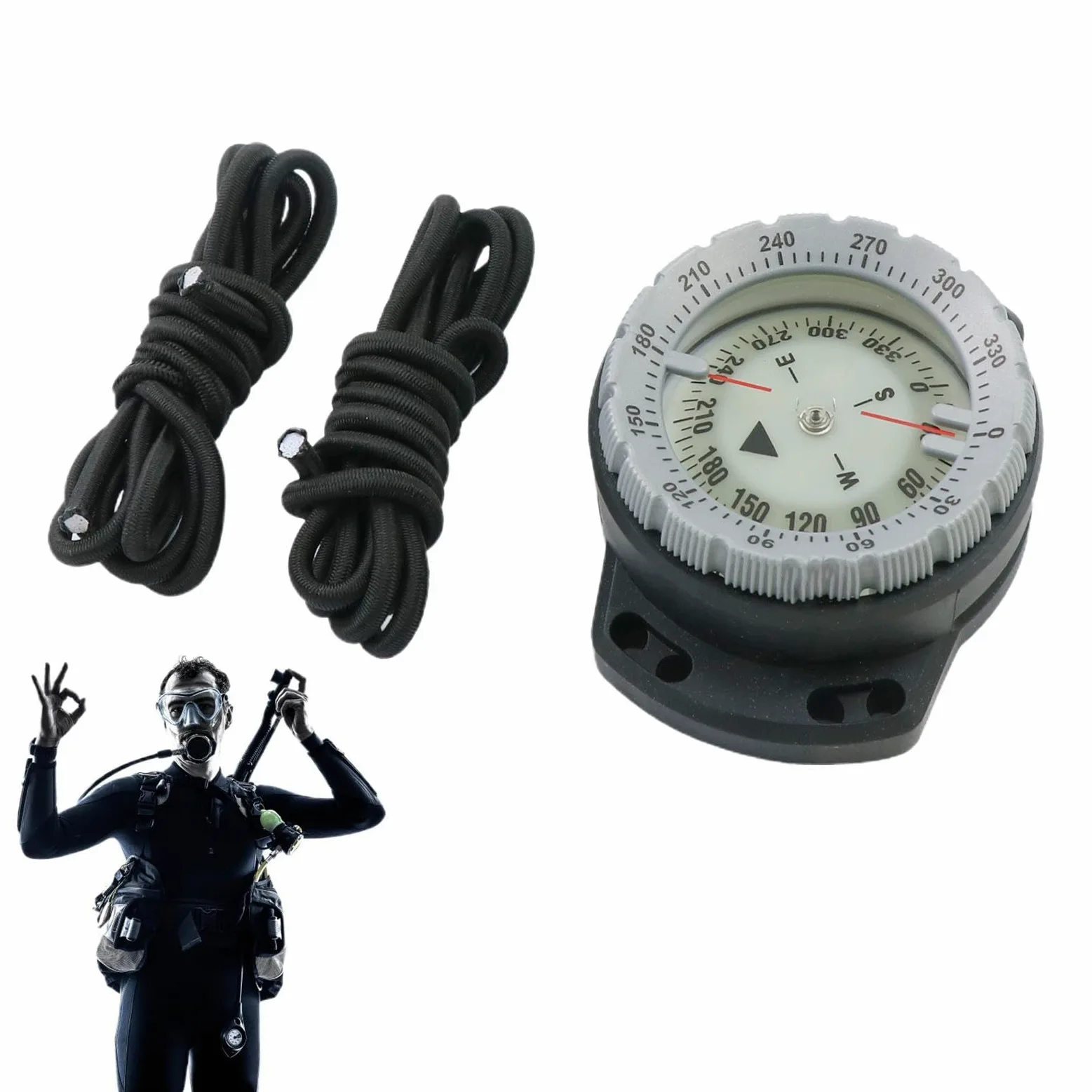 Brújula de navegación submarina | Brújula de buceo impermeable | Brújula de buceo, Brújula de buceo impermeable con cuerda y ventana lateral para una navegación precisa