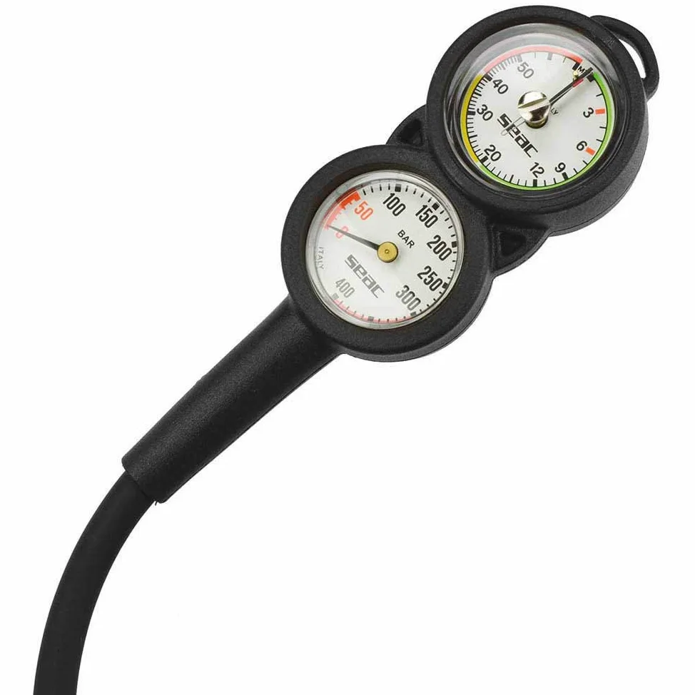 SEAC Sub 5000A/396 : Consola con Barometro y Profundimetro Buceo PSI+Feet, Negro, Estándar