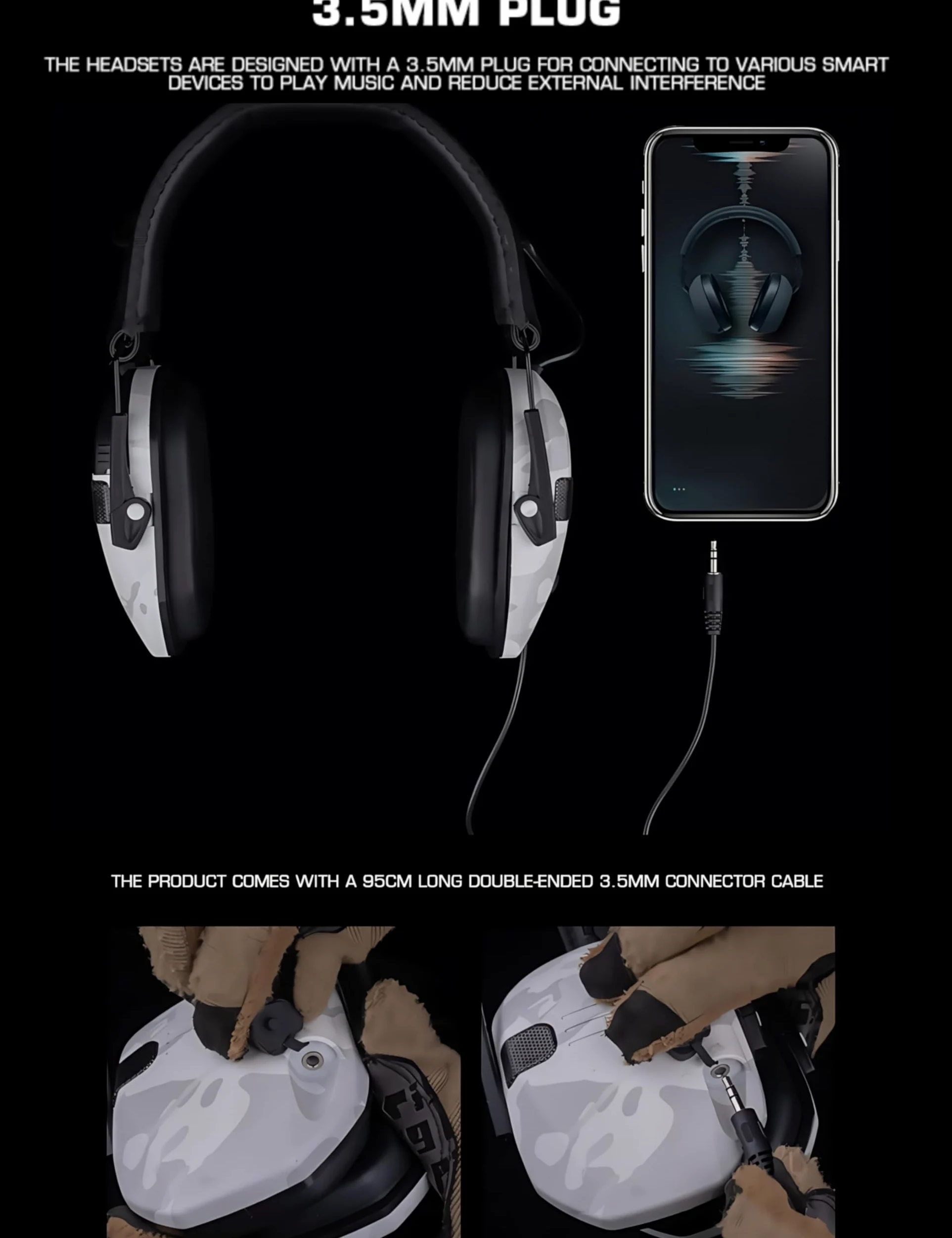 ACEXIER Orejeras electrónicas tácticas de tiro, auriculares antirruido con amplificación de sonido y protección auditiva, plegables