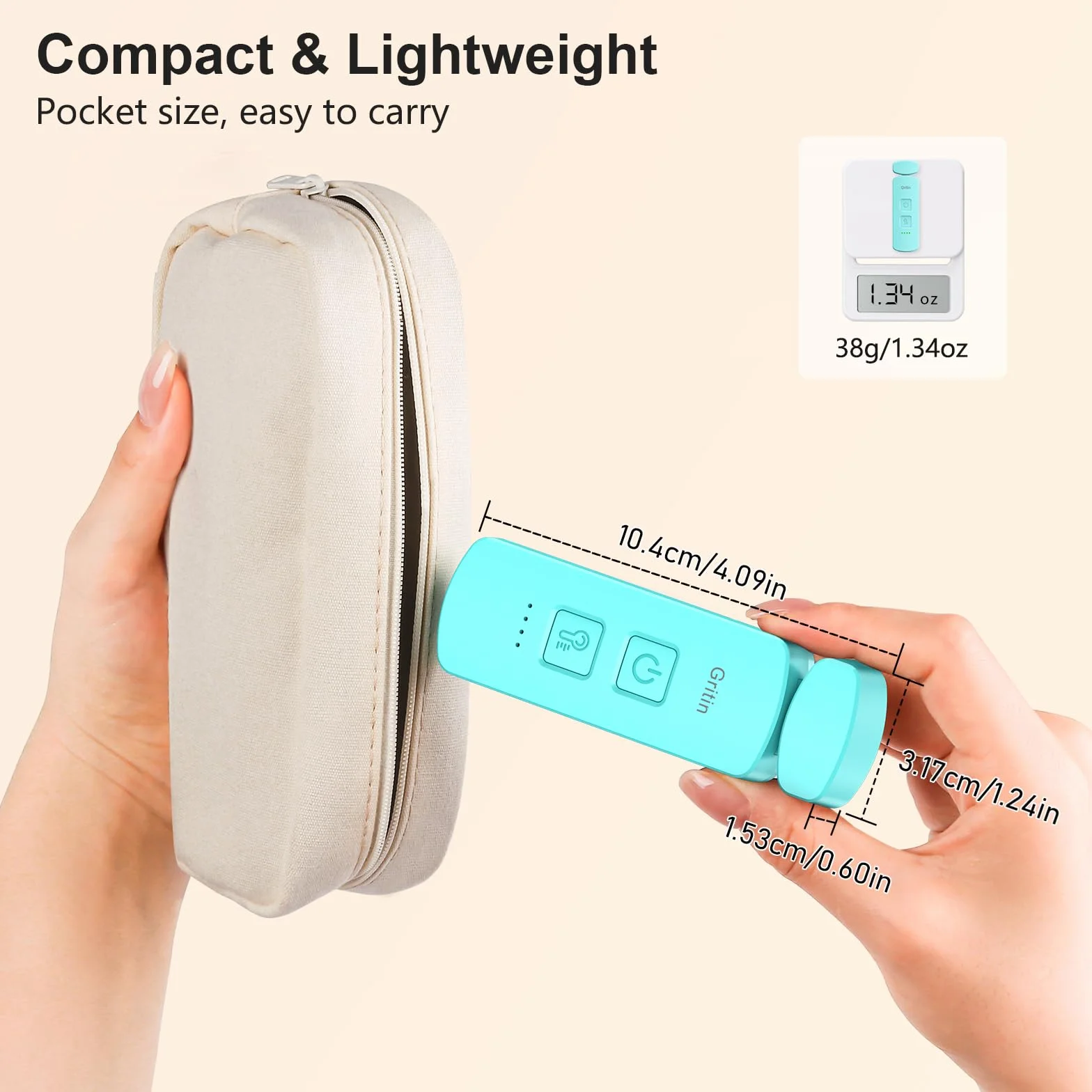 Gritin Lámpara de Lectura Recargable con Pinzas, 3 Colores y 3 Brillos Ajustables, Plegable para Leer en la Cama