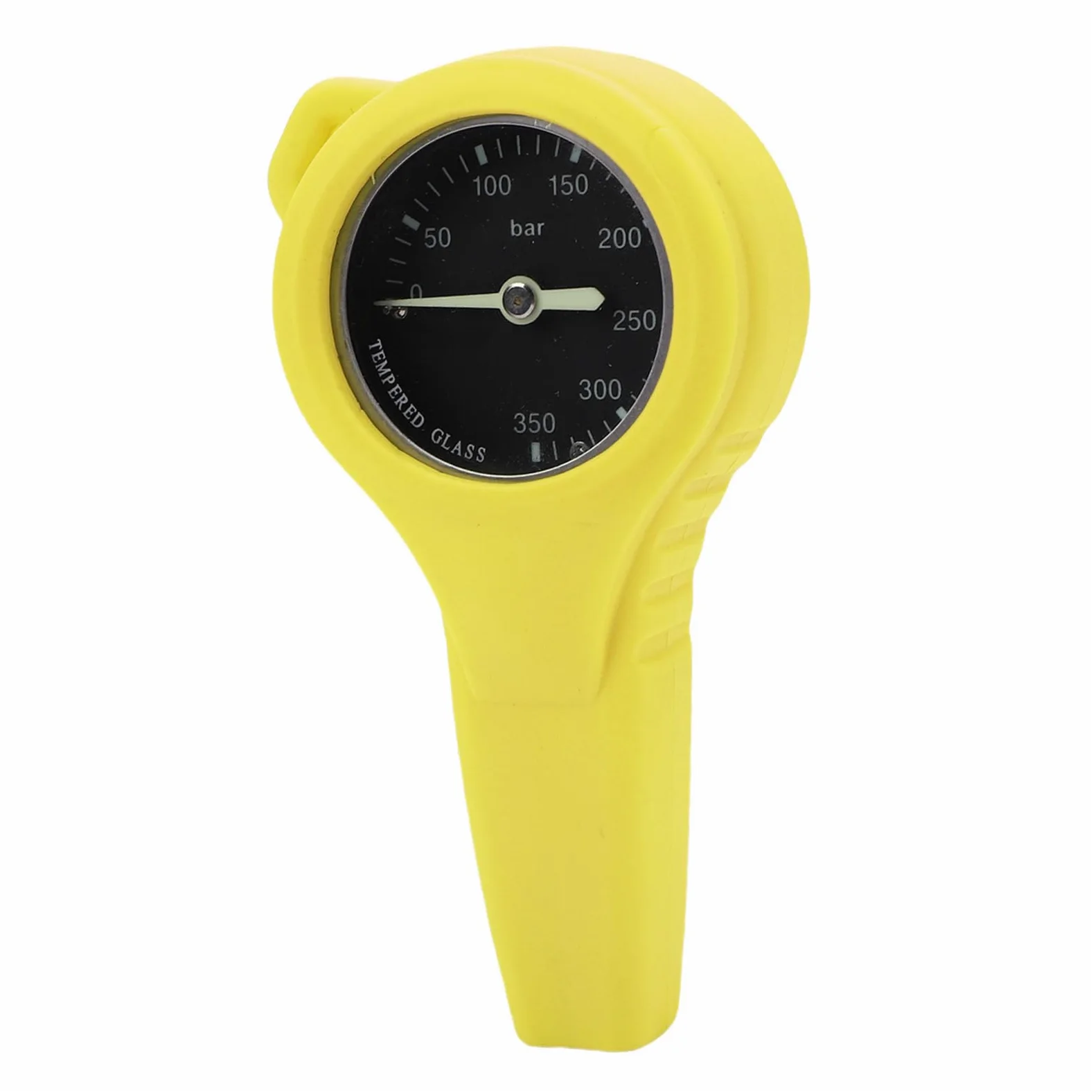 Medidor de Presión de Buceo de Metal Duradero |Medidor Luminoso BCD Compacto con Esfera Blanca y Negra, Herramienta de Prueba Sumergible Fácil de Transportar para Buceo (YELLOW)