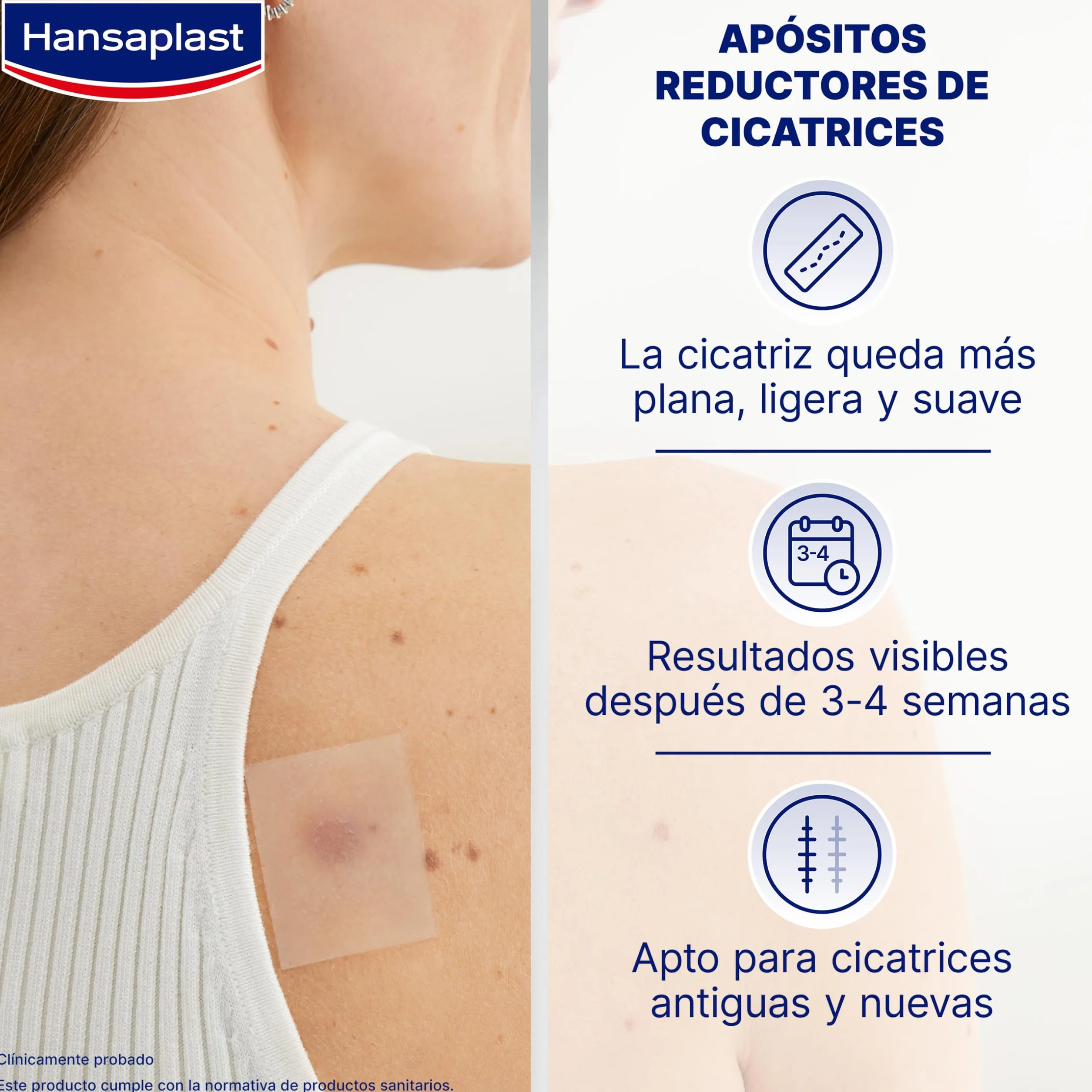 Hansaplast Reductor de cicatrices apósito transparente 21 ud 3,8 cm x 6,8 cm