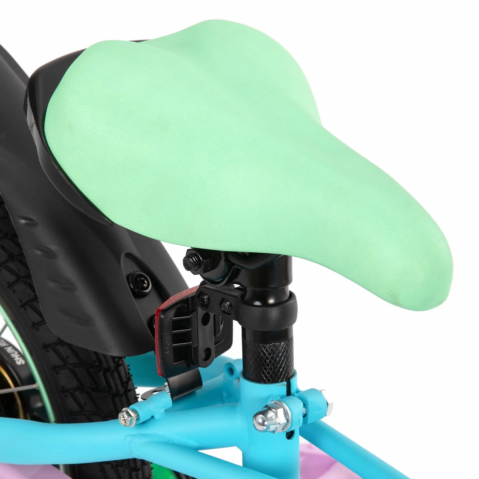 Bicicleta para niño 12-18 pulgadas con estabilizador y cesta STITCH Macaron