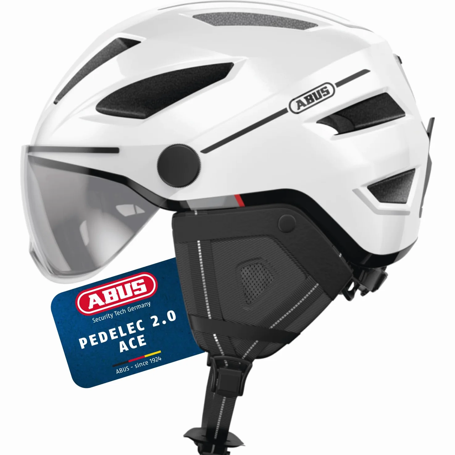 Casco urbano ABUS Pedelec 2.0 ACE - Casco de bicicleta con luz trasera, visera, protección para lluvia, almohadillas para los oídos - Para hombre y mujer