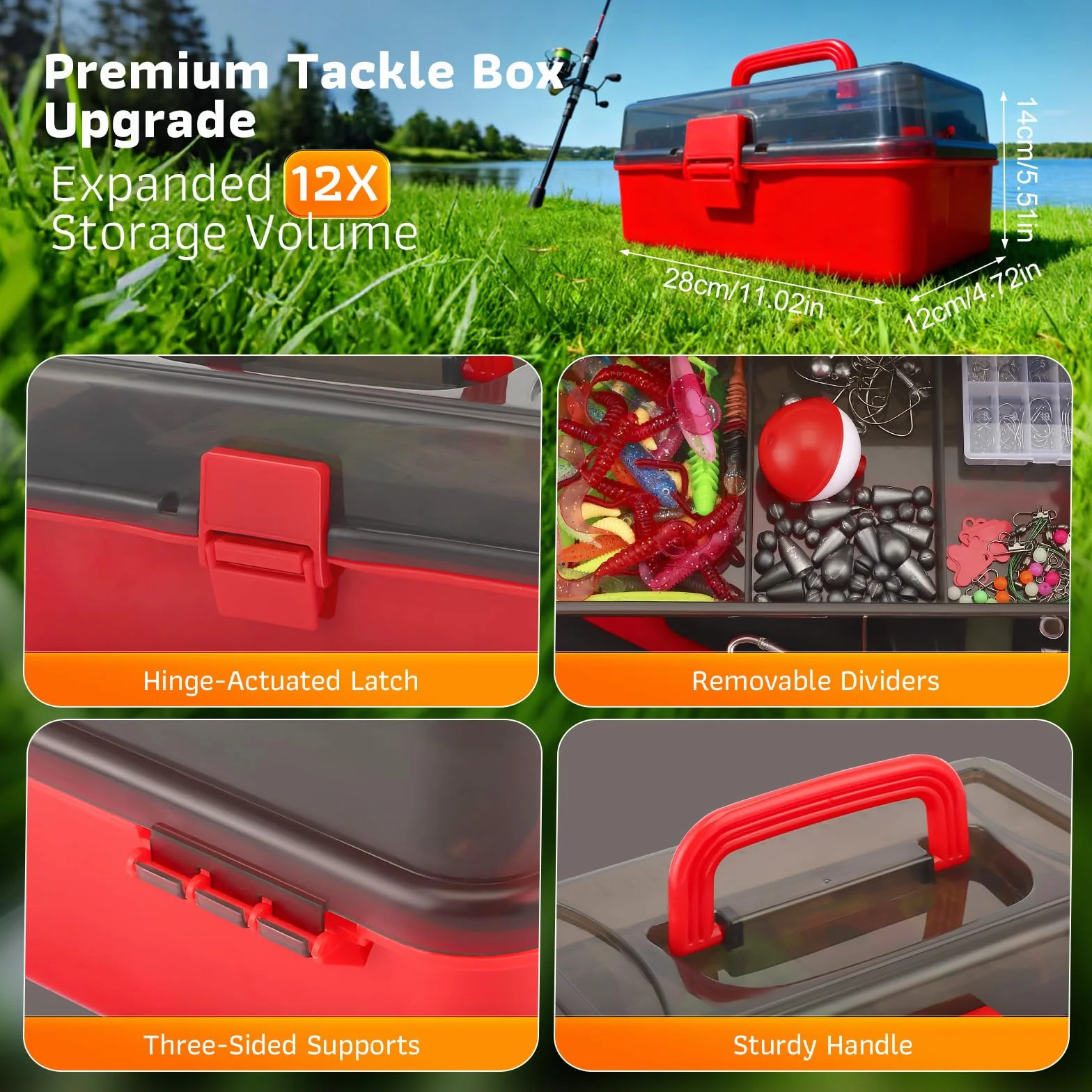 Juego de señuelos de pesca, 314 unidades, accesorios de pesca y accesorios de pesca con clips para labios, anzuelos, pesos de pesca, maletín de 3 estantes con accesorios, equipo de pesca adecuado para