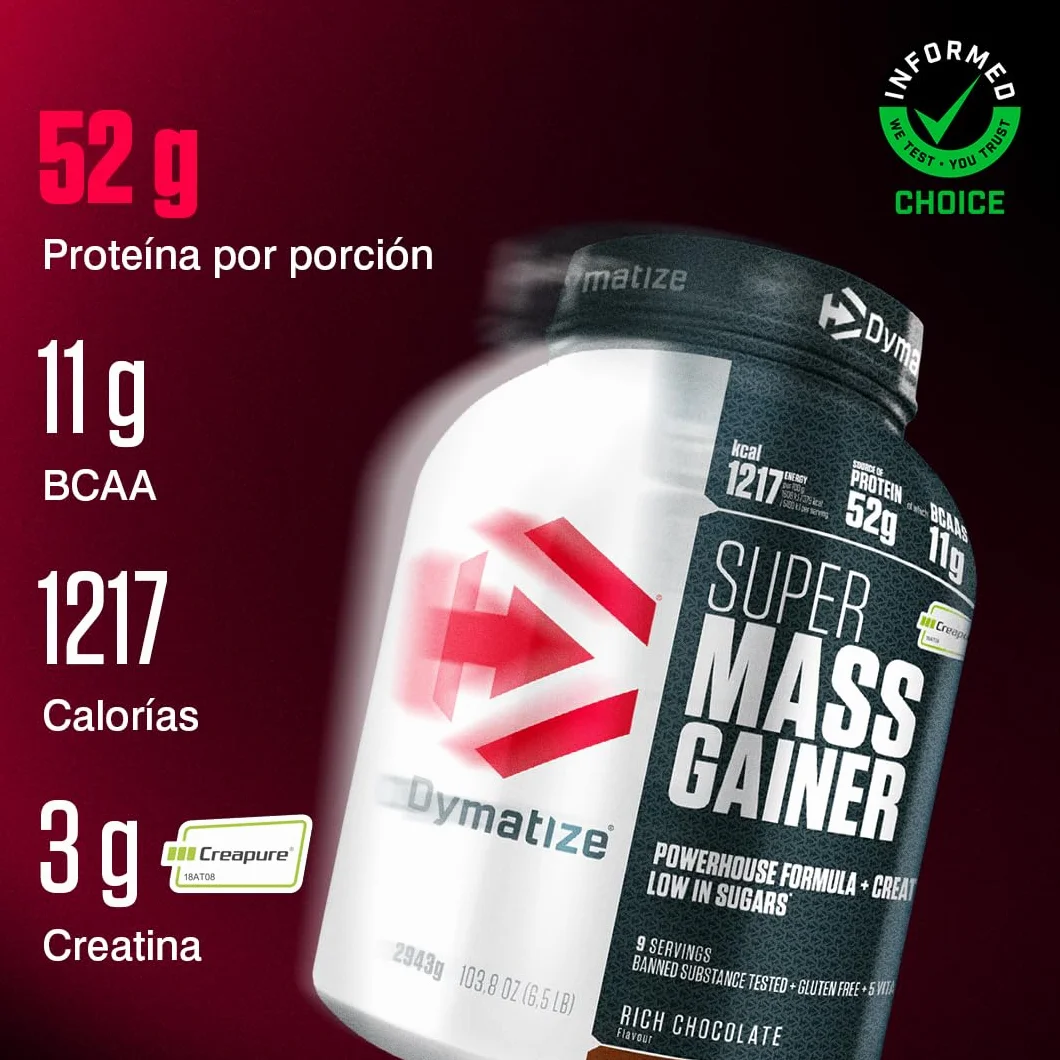 Dymatize Super Mass Gainer Rich Chocolate 2943g Polvo Para Ganar Peso