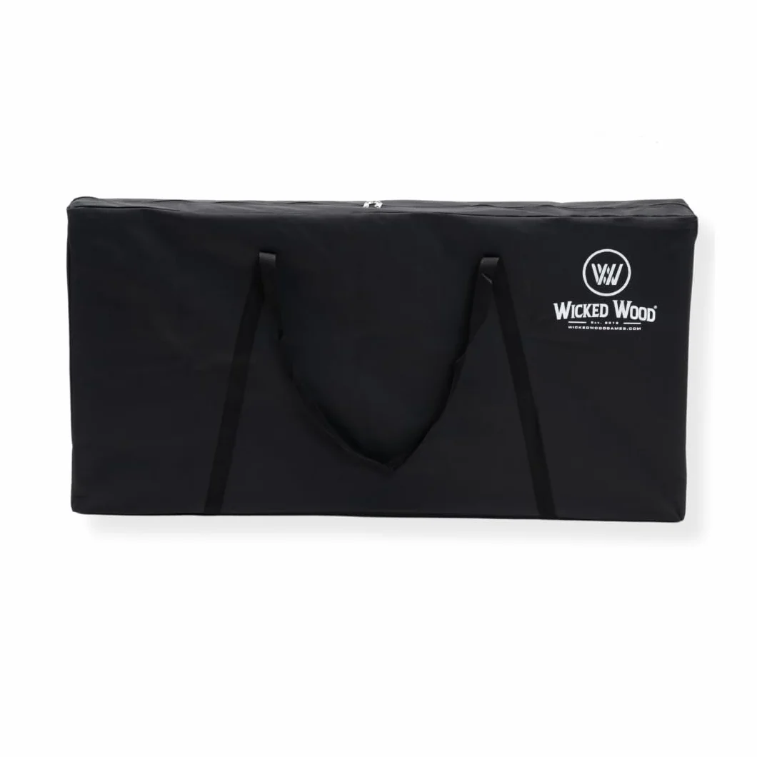 Wicked Wood Cornhole - Bolsa de transporte para cornhole, poliéster negro, se adapta a tablas de 120 x 60 cm, soporta hasta 25 kg