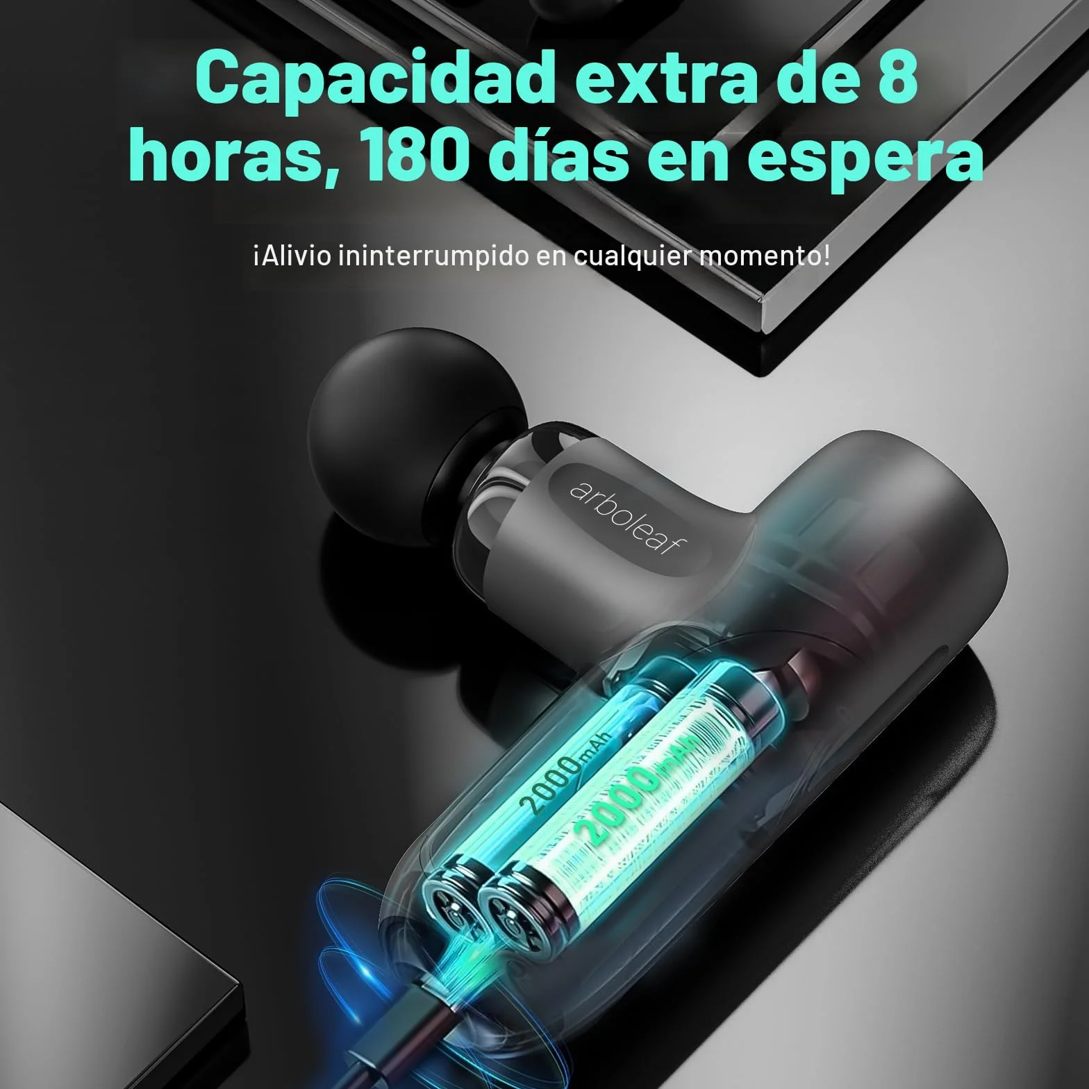 arboleaf Mini Pistola de Masaje, Masajeador Muscular Profesional 3200 rpm 5 Velocidades Silencioso