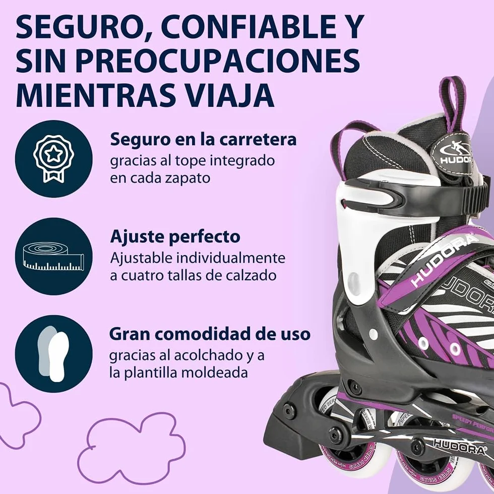 HUDORA Patines MIA/Leon Ajustables 4 Tallas Niños Adolescentes Adultos
