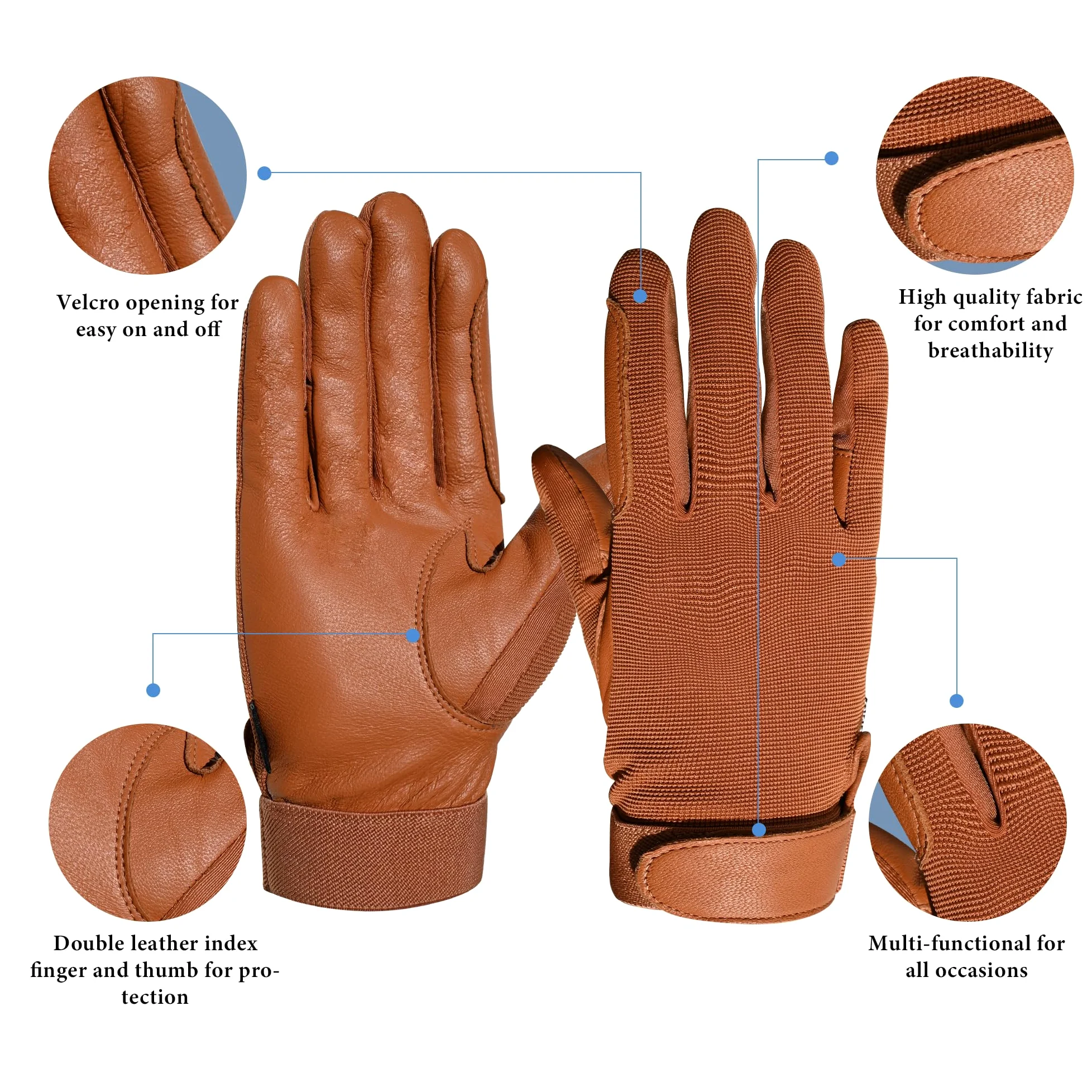 Guantes de equitación 100% de cuero aislados para mujer, guantes de equitación resistentes al viento para mujer, guantes de equitación transpirables para niñas, al aire libre, ciclismo
