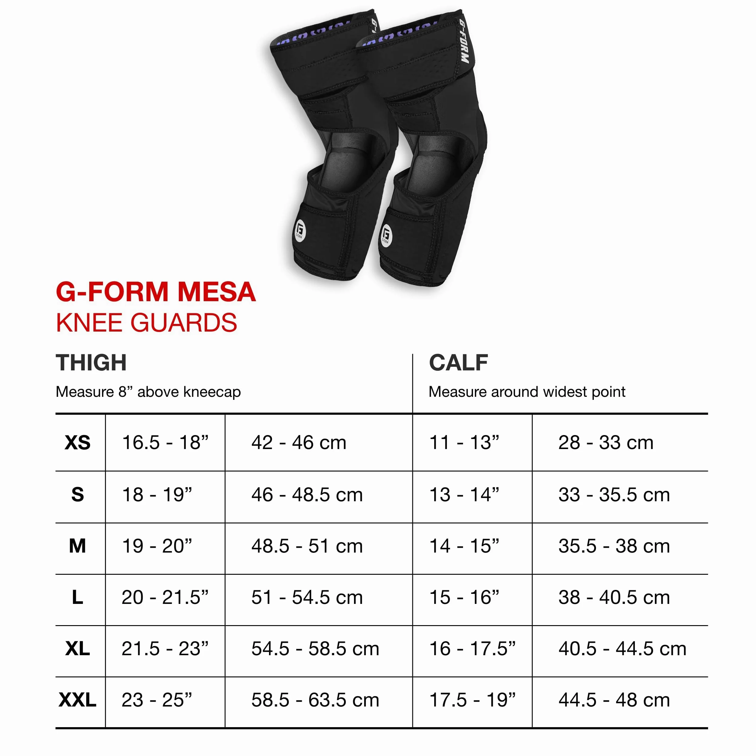G-Form Mesa Rodilleras, Negro, Adulto Pequeño | con Transpirables y Flexibles, Protecciones para MTB, Ciclismo, Skateboarding y Más