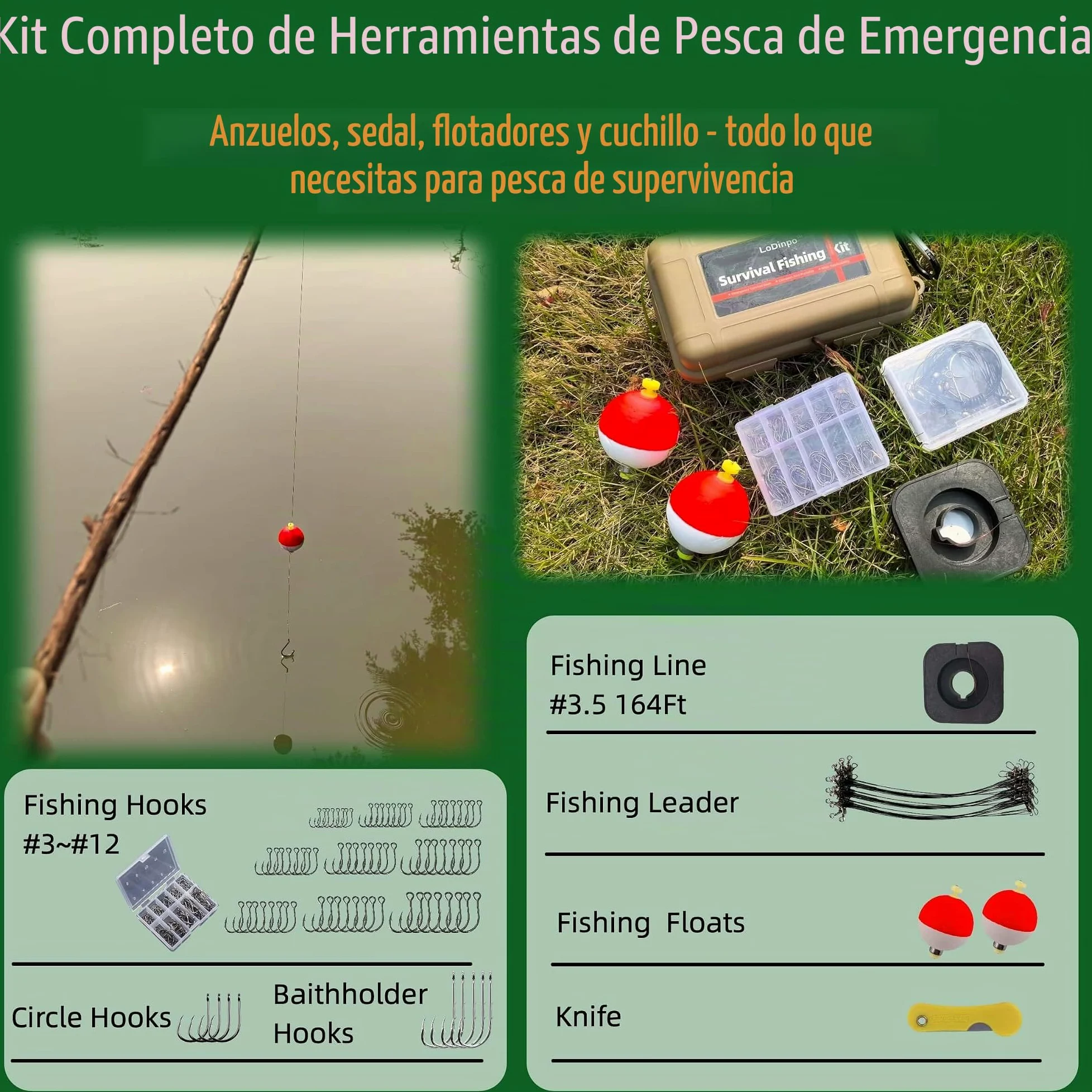 Mini kit de pesca de supervivencia, caja de aparejos de pesca de emergencia, caja de pesca al aire libre, juego de pesca de viaje, fiesta, pesca, caja de zapatos, surf, supervivencia