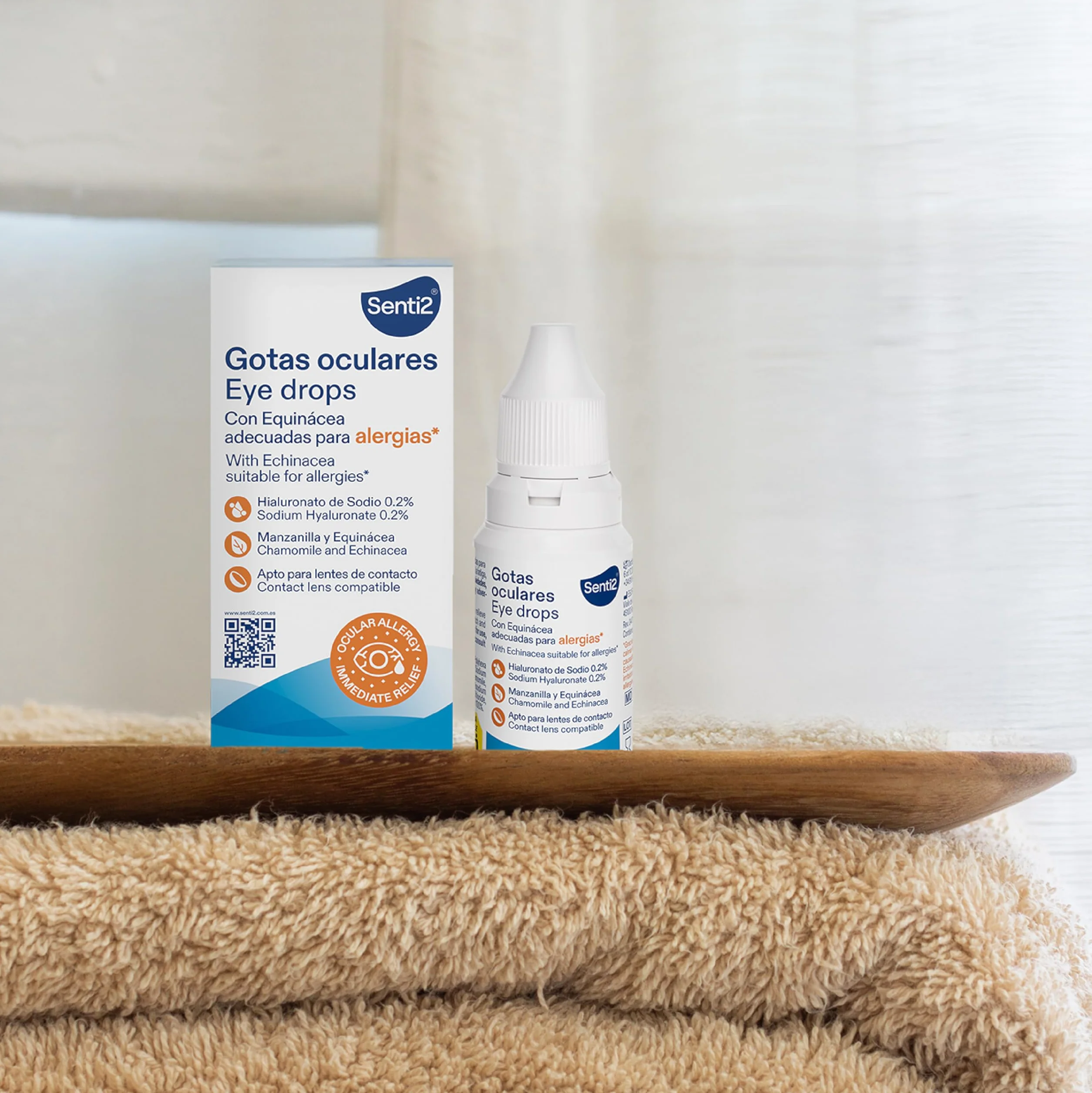 Senti2 Gotas Hidratantes para Ojos Irritados y Secos Lágrima Artificial con Ácido Hialurónico 0,2% 15 ml