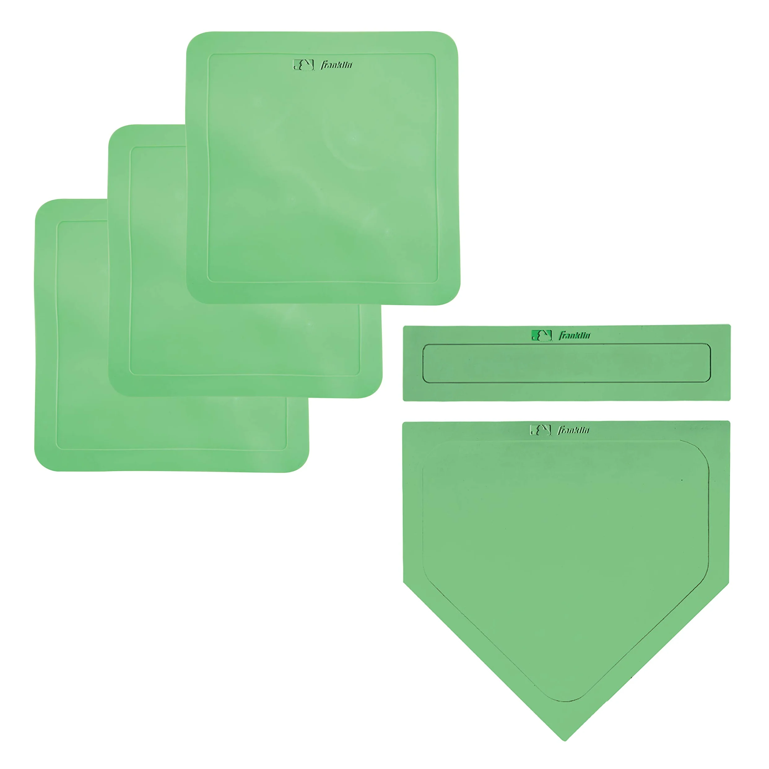 Franklin Sports Bases de béisbol lanzadas con Placa para el hogar y Goma para Lanzador, Juego de Base de Goma para niños béisbol, teeball, Kickball