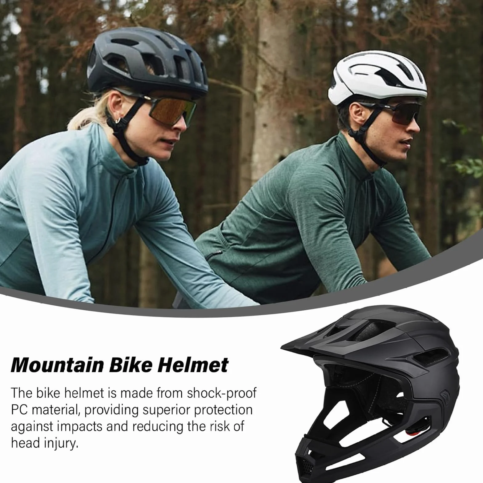 Casco De Bicicleta De Montaña para Adultos | Casco De Cara Completa A Prueba De Choque Unisex Ajustable, con Soporte De Visor Y Barbilla, Equipo De Protección Profesional para Andar En Bicicleta Al