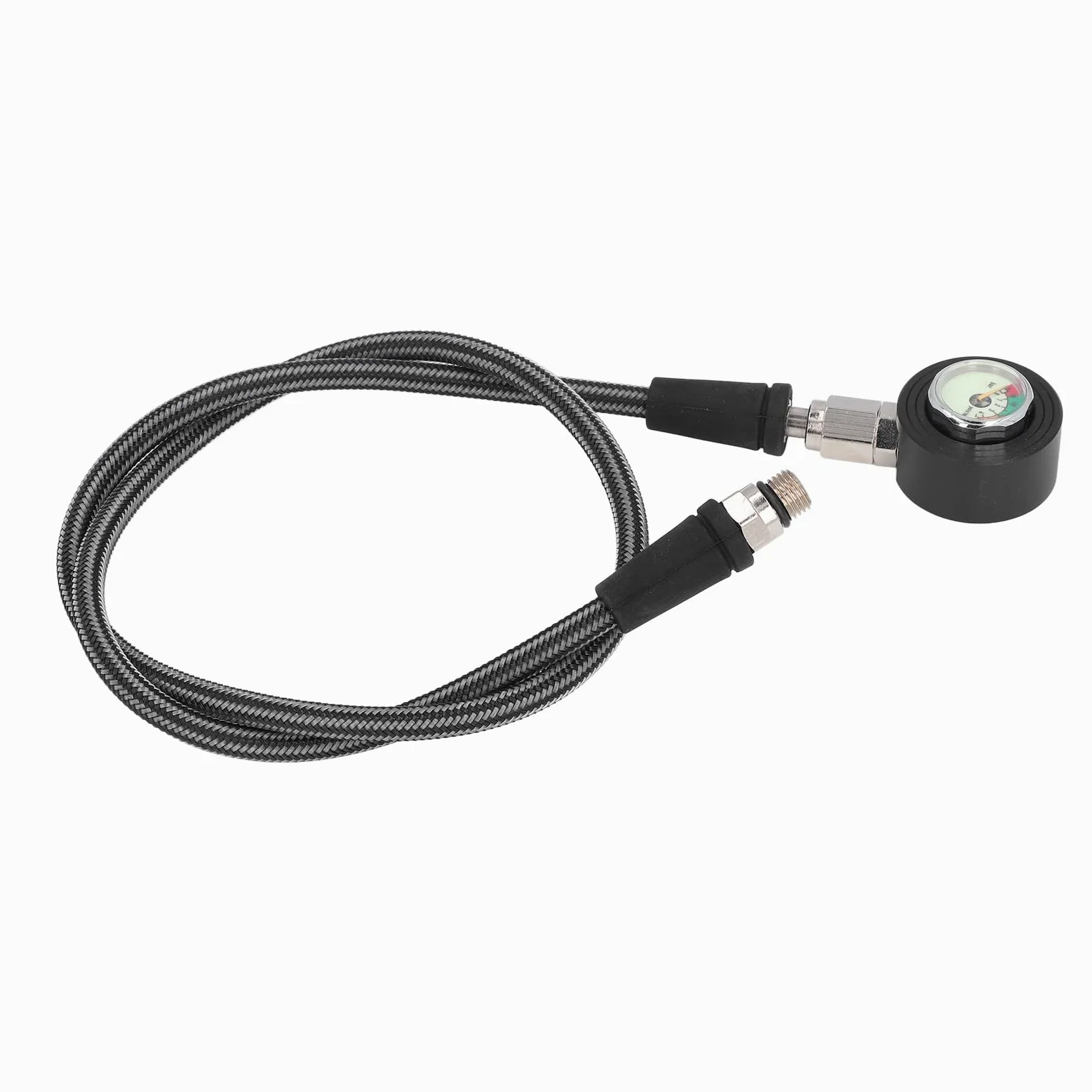 aqxreight Manómetro de Buceo, Instrumento Sumergible Profesional con Rotación de 360 ​​Grados y Pantalla Luminosa, Manguera de Fibra de Carbono y Construcción de Aleación de Aluminio, Compatible con