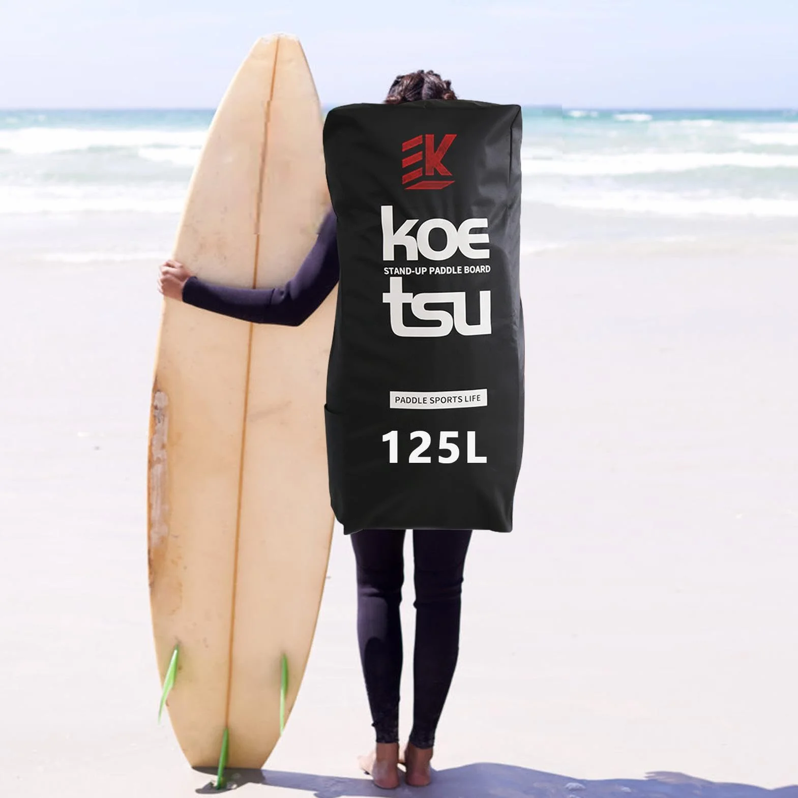 Genérico Tabla Pádel, Mochila para Tabla De Paddle, Tabla Surf Bolsa Pádel Kayak, 125l Tela Oxford Impermeable De Gran Capacidad, Mochilas Universales para Paddle Surf con Correa Engrosada