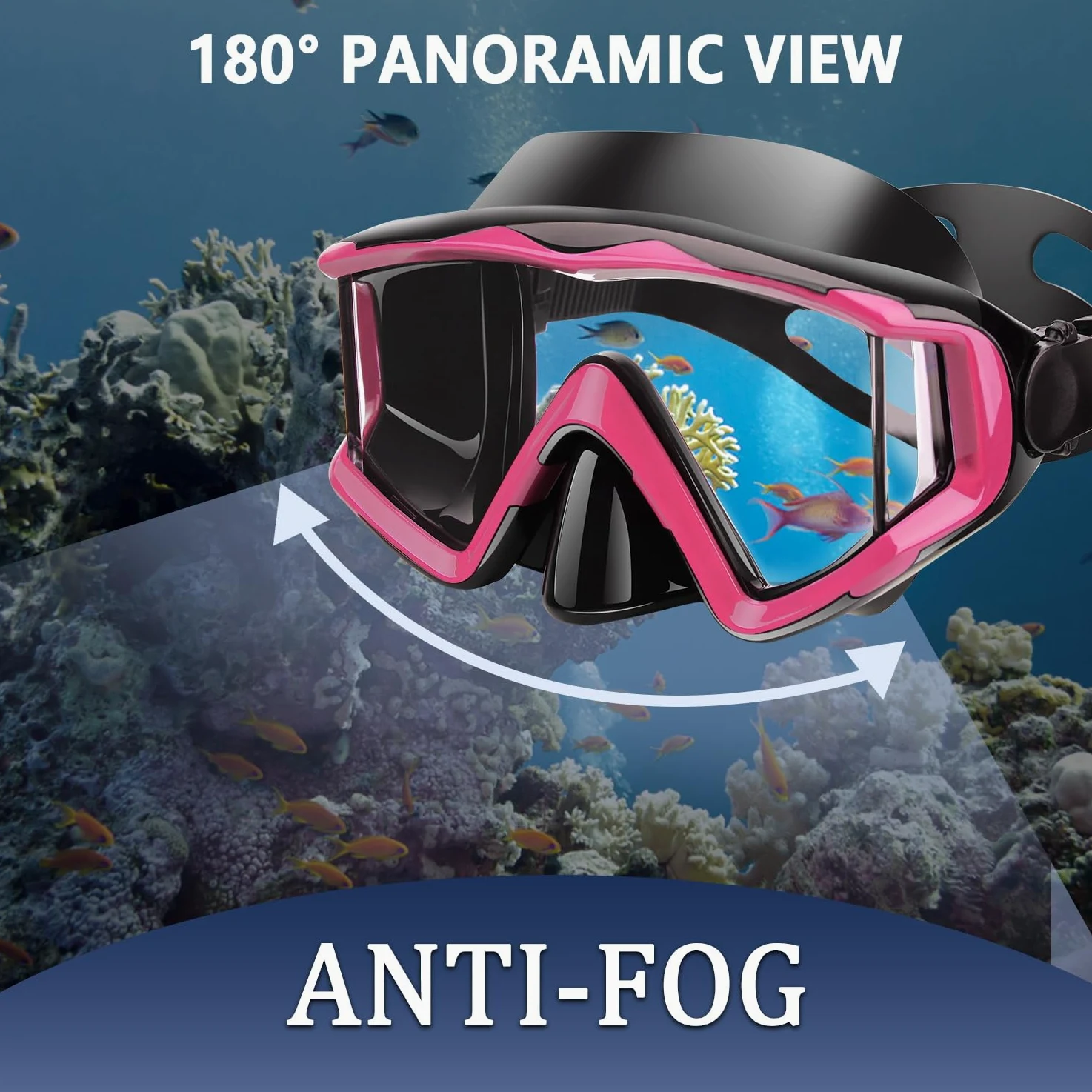 AQUA A DIVE SPORTS Máscara de buceo antivaho para natación, máscara de esnórquel adecuada para adultos, buceo, natación, esnórquel, máscaras