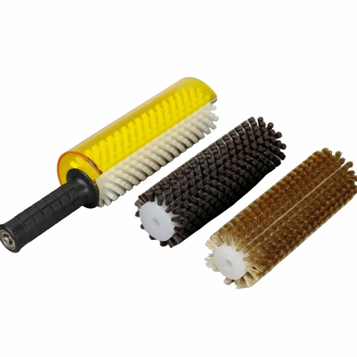Kit de 3 cepillos de nailon / latón / crin de caballo para encerar, uso con taladro eléctrico, cerdas densas, 200 mm y 300 mm