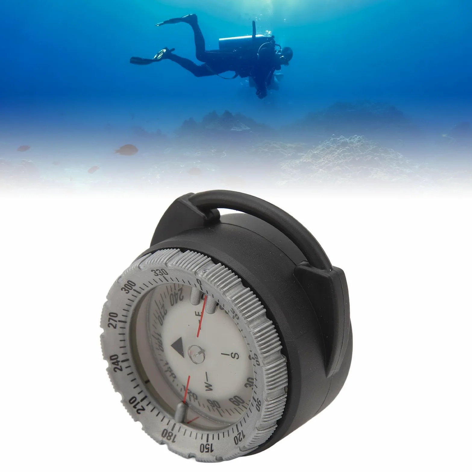 Brújula de Submarinismo de 50M, Herramienta de Navegación Magnética Luminosa para Buceo, Deportes Acuáticos, Material ABS