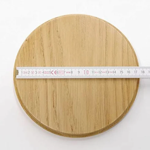 GTK Oferta 5 placas de cuña redondas de roble claro AF 17 cm, tabla cuña, tabla de especias, letrero para trofeos con 5 hojas de roble, portada grande