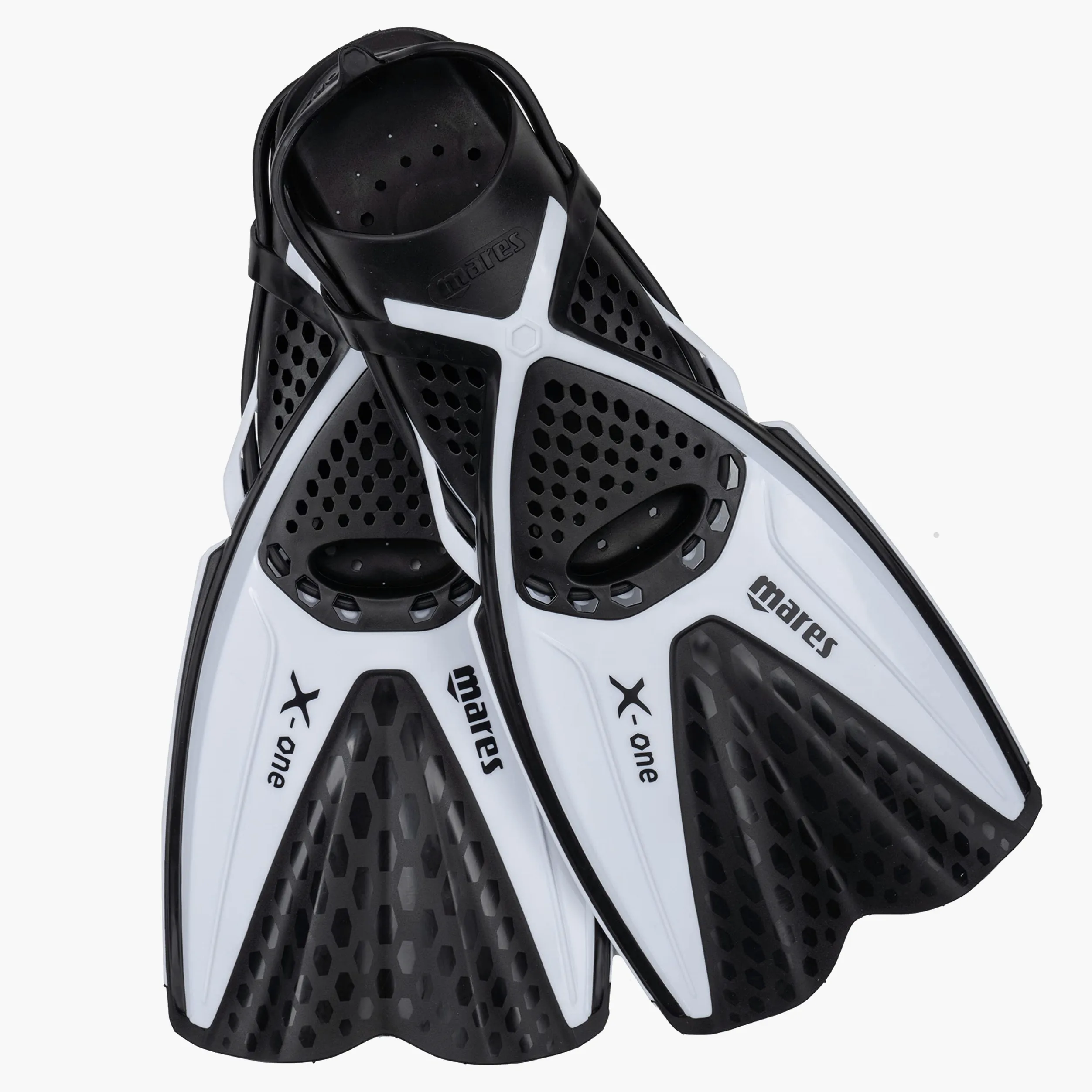 Mares X-One – Aletas de Buceo Cortas Ligeras con talón Abierto, Bolsillo Perforado, tecnología Channel Thrust, Ideales para Viajar y Snorkel Tropical