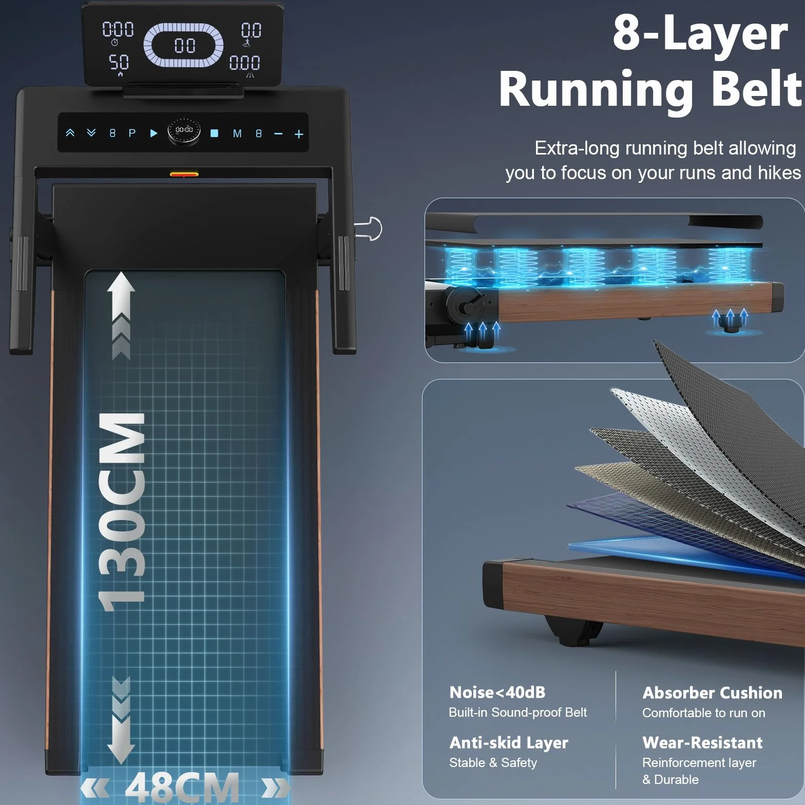 Cinta de Correr, 7HP Cinta de Correr Plegable con 1-20 km/h, Inclinación del 15%, Carga de 180 kg, Compatible con App, Sensor de Pulso, Pantalla LED Giratoria para Casa y Oficina