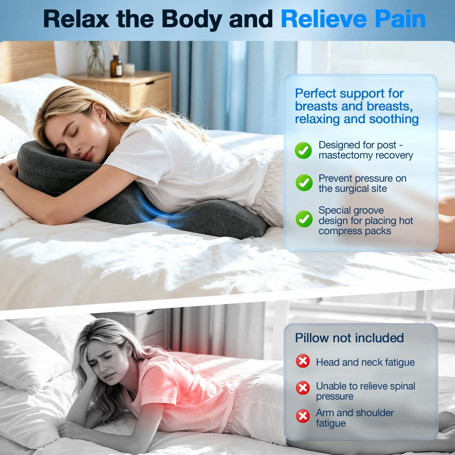 Reposacabezas de masaje para cama, cojín cervical y cojín de cuna facial