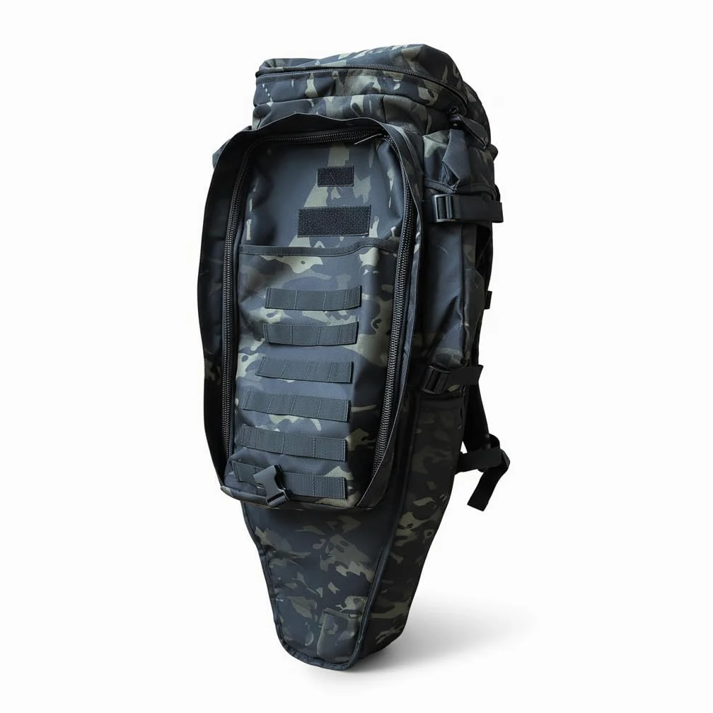 Alephnull Mochila táctica para Rifle Bolsa telescópica Doble para Armas 86-112 cm Funda Impermeable para Rifle Compatible con MOLLE para Caza, Tiro, Pesca, Senderismo, Trekking y Acampada