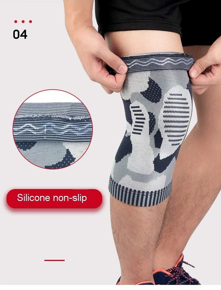 1 Par Deporte Camuflaje Tejer Compresión Rodillera Soporte para Fitness Baloncesto Fútbol Running Protector Manga Rodillera (Tamaño : X-Large) (L)