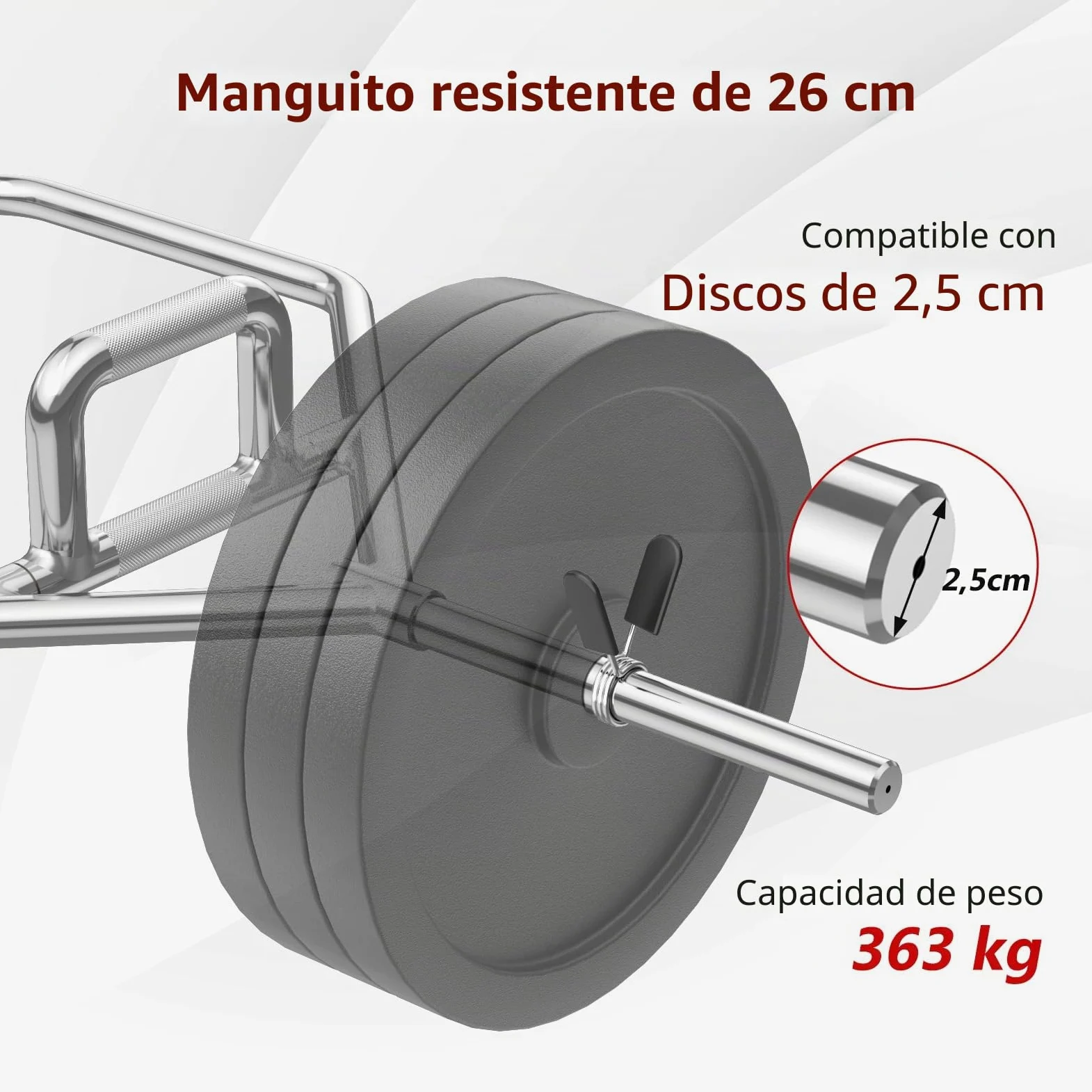 GOPLUS Barra Hexagonal para Sentadillas y Peso Muerto con Carga de 363 kg | Barra Z de Musculación con Mango Plegable, Moleteado y Cierre de Muelle, Plateado