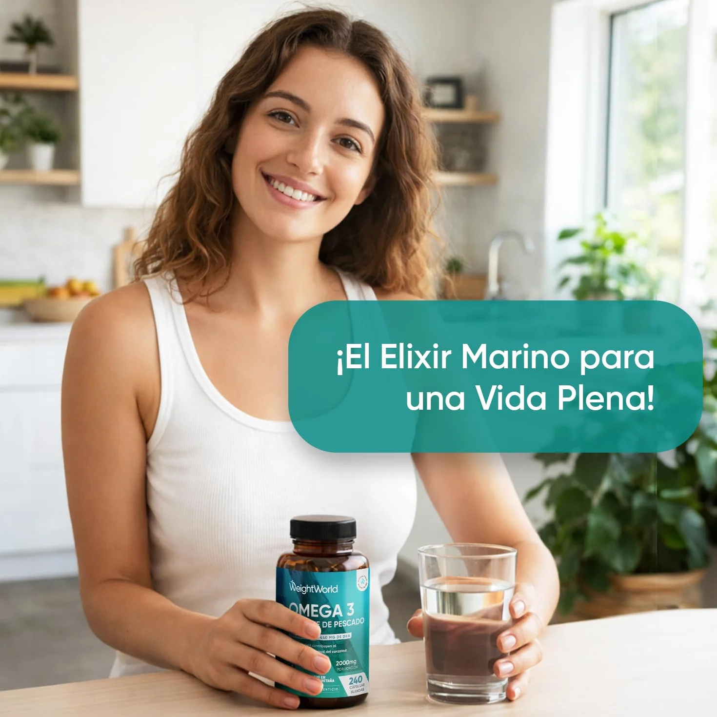 Omega 3 2000mg 240 Perlas de Aceite de Pescado EPA 660mg DHA 440mg Ácidos Grasos Omega 3 Sin OGM