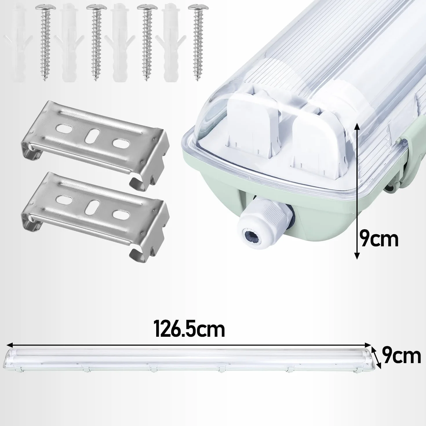Reglette LED 120CM 18W antihumedad IP65 4500K 1800lm lámpara fluorescente impermeable para taller (4 piezas)
