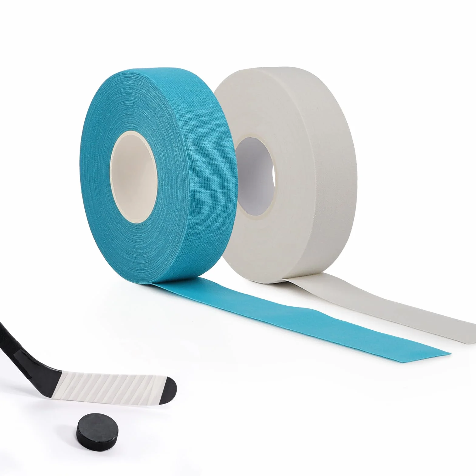 SWAWIS 2 Rollos Cinta de Hockey, 2.5cm*25m Cinta de Tela para Hockey Negro & Verde/Azul & Blanco, Cinta de Agarre de Hockey para Hockey Agarre de Bádminton
