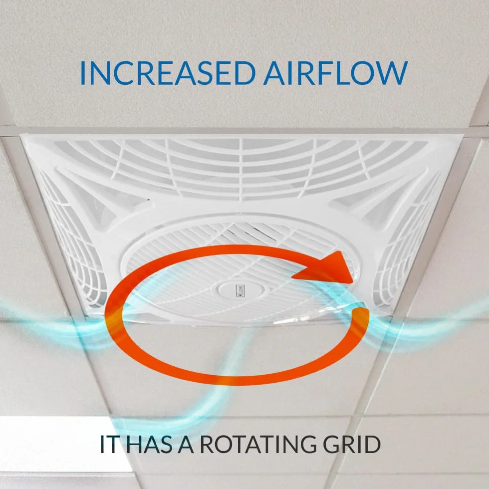 Ventilador de Techo Armstrong Square 68W con Luz LED Blanca Fría 6000k, Control Remoto, Motor AC, 3 Velocidades, Silencioso