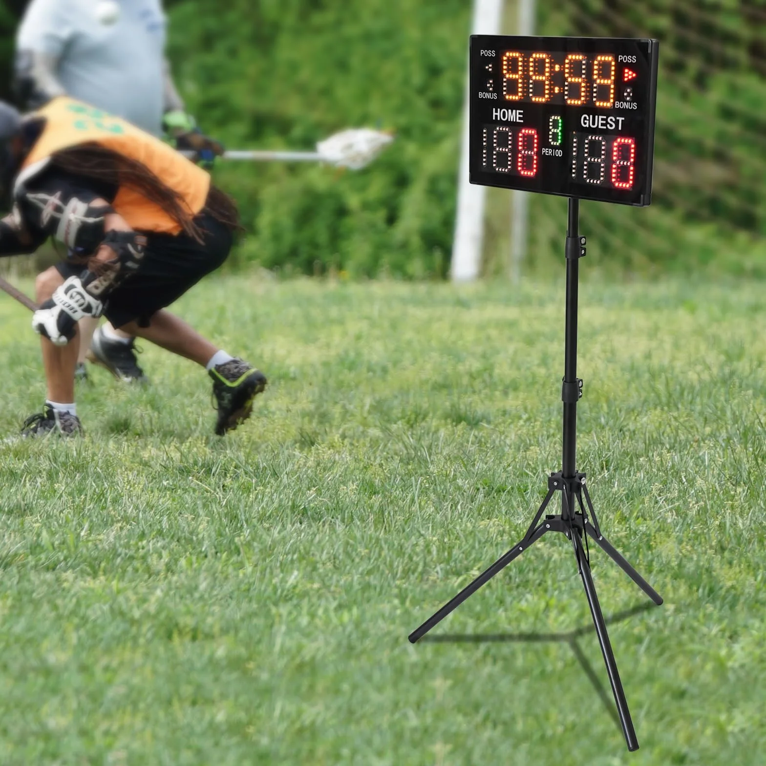 Marcador LED portátil electrónico digital de mesa con temporizador, negro, 37,5 x 25 x 2,3 cm