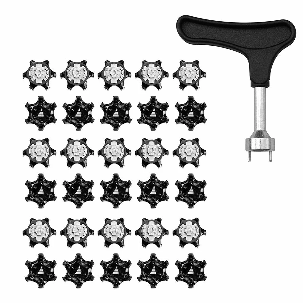 30 Piezas de Zapatos Antideslizantes para Golf, Pasadores de Repuesto Suaves y Rápidos con Llave de Pico para Ayudas de Entrenamiento