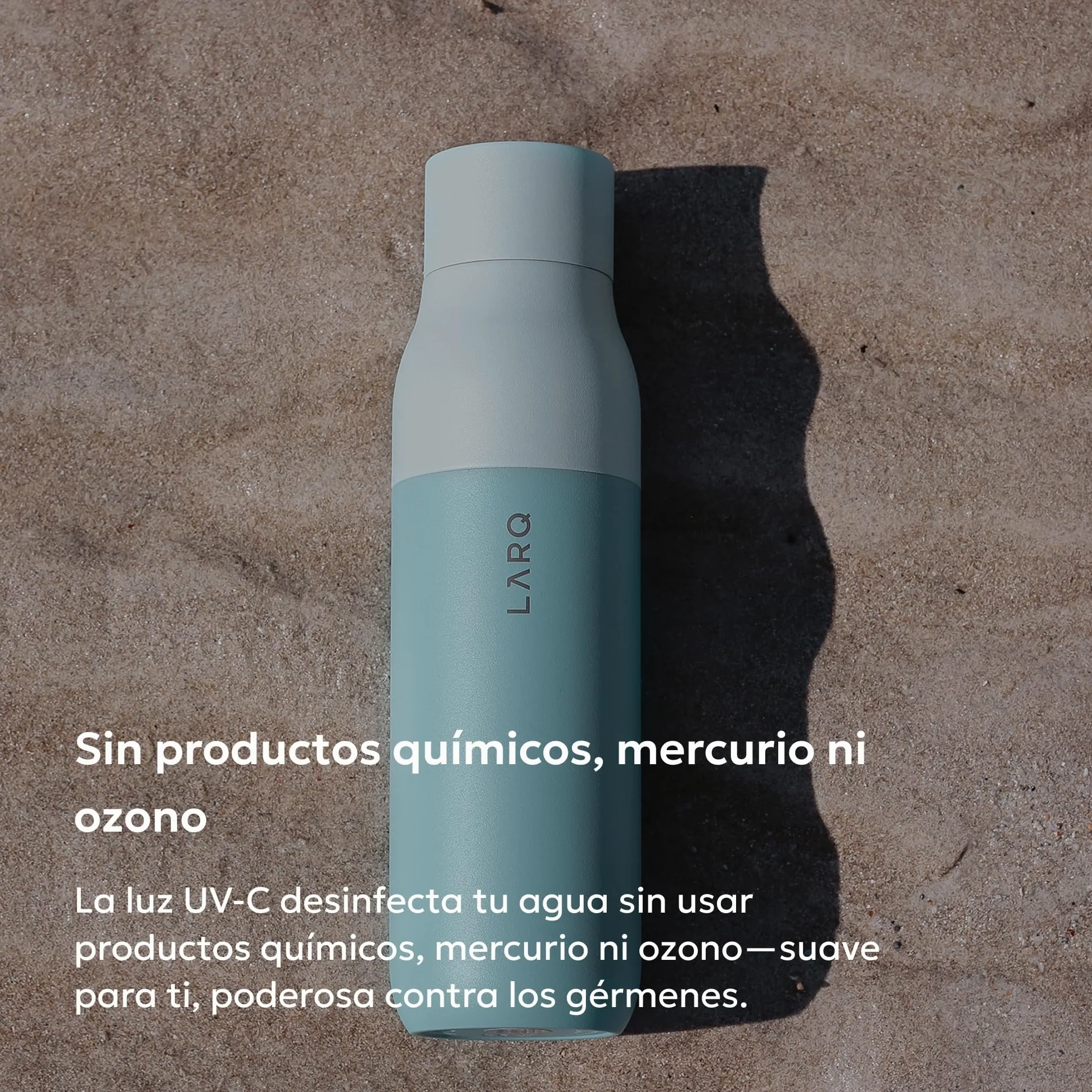 LARQ PureVis 500ml – Botella Térmica Autolimpiable con Purificador de Agua UV-C – Acero Inoxidable de Doble Pared – Hermética – Mantiene Frío y Calor – Diseño Premiado - Seaside Mint